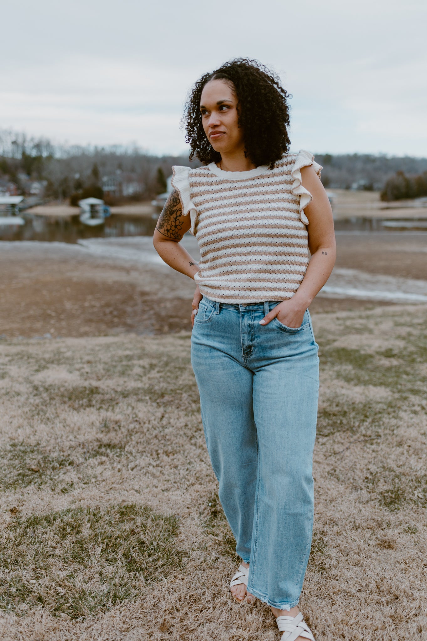 Coastal Stripe Sweater Top