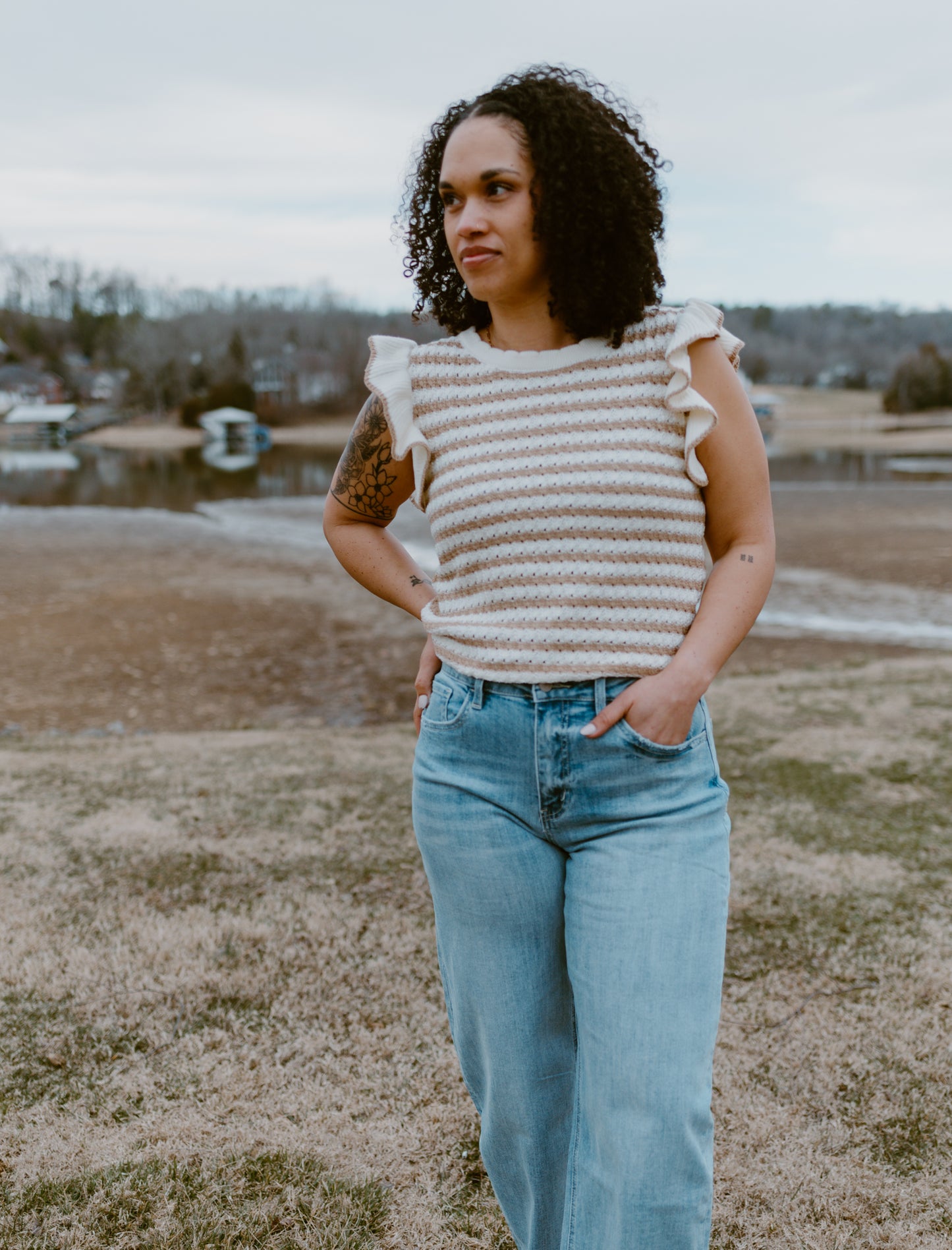 Coastal Stripe Sweater Top