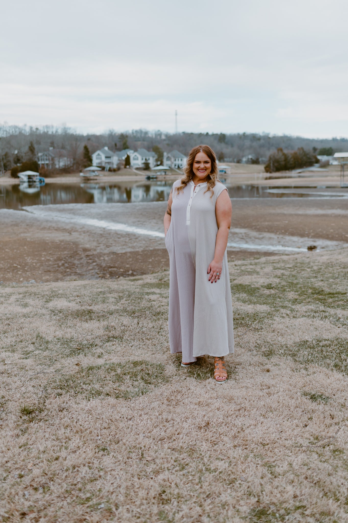 Color-Block Wide Leg Button-up Jumper