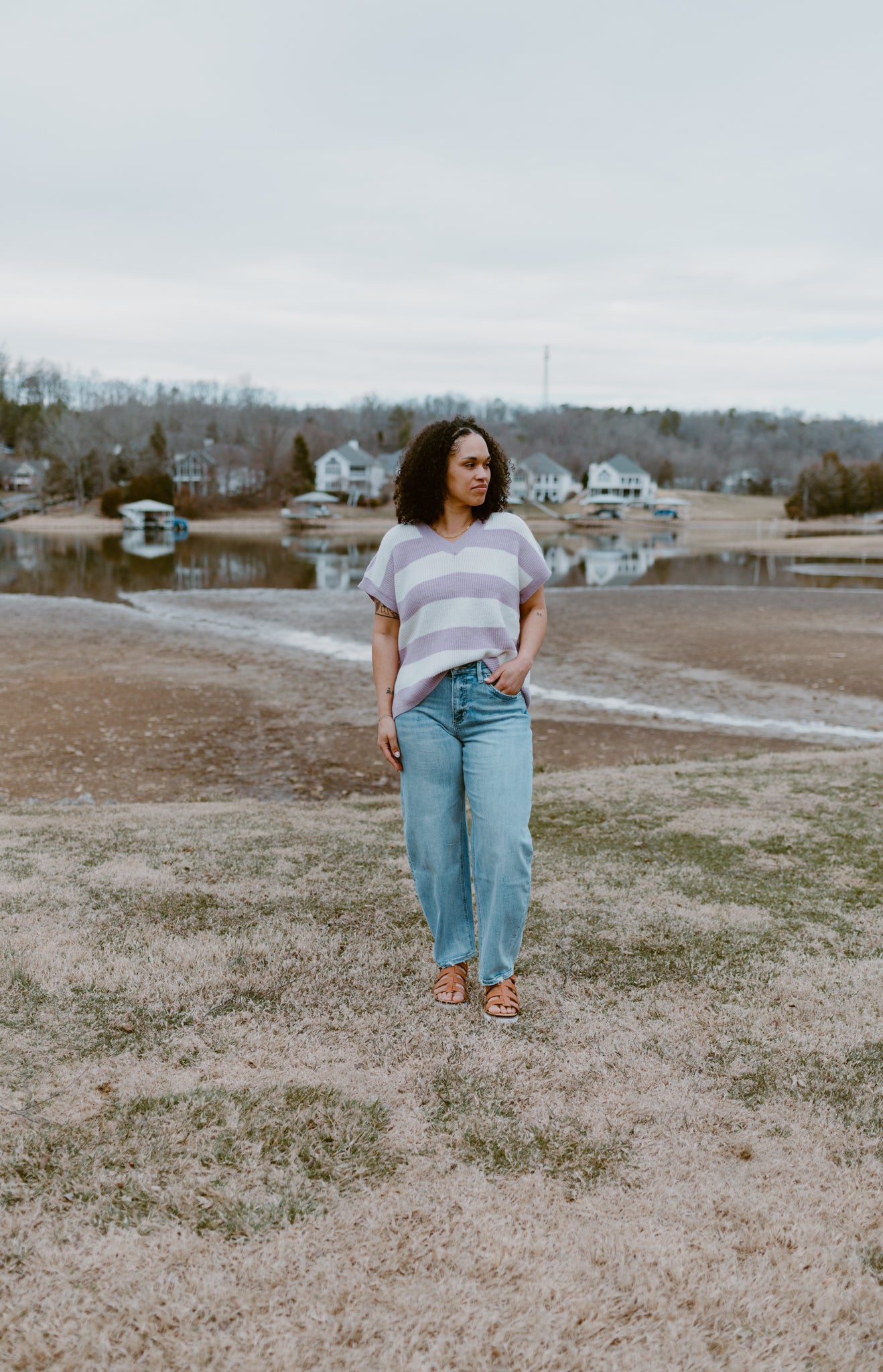 The Lavender Dreams Striped Sweater Vest