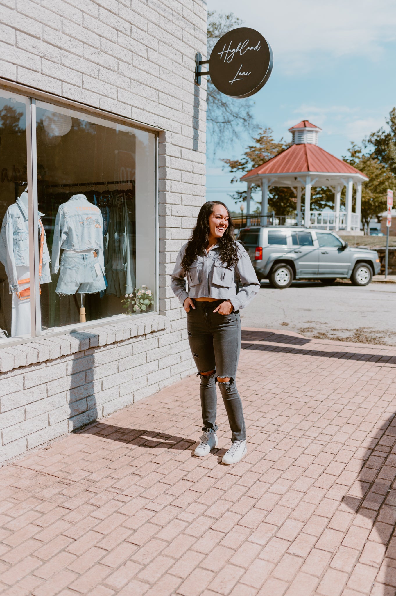 Millie Cargo Pocket Jacket-Gray