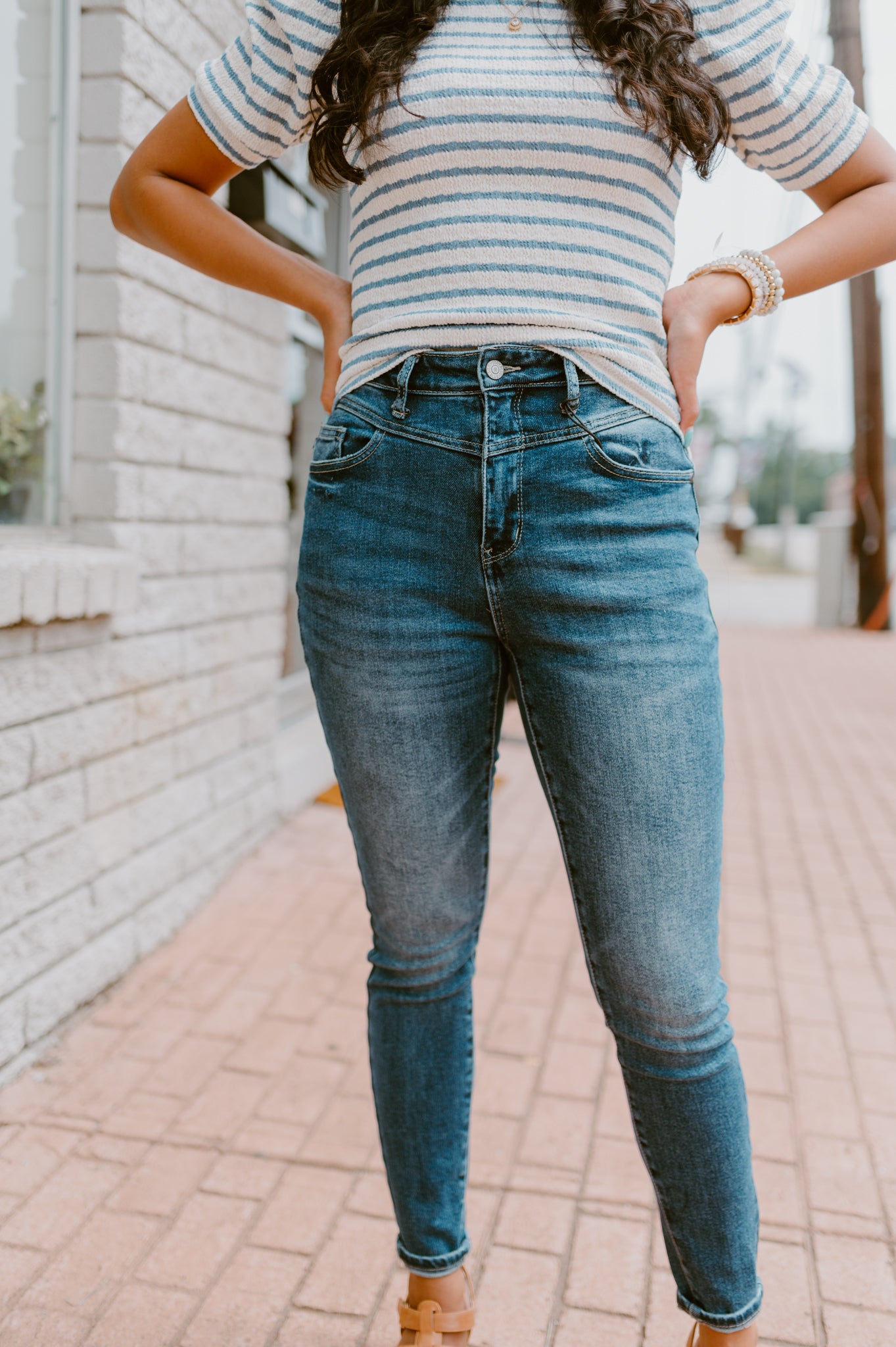 Judy Blue High Rise Front Yoke Skinny Jeans