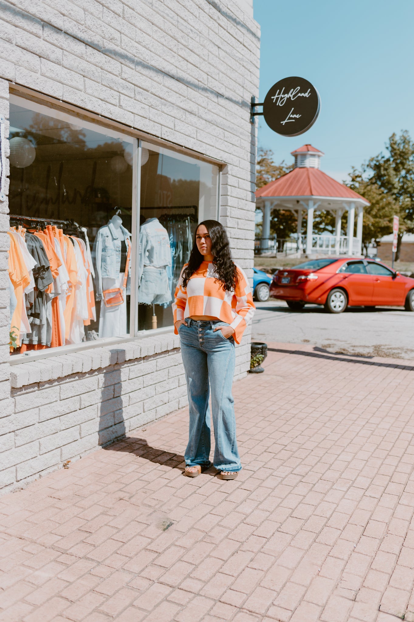 Tennessee Checkerboard Crop Sweater
