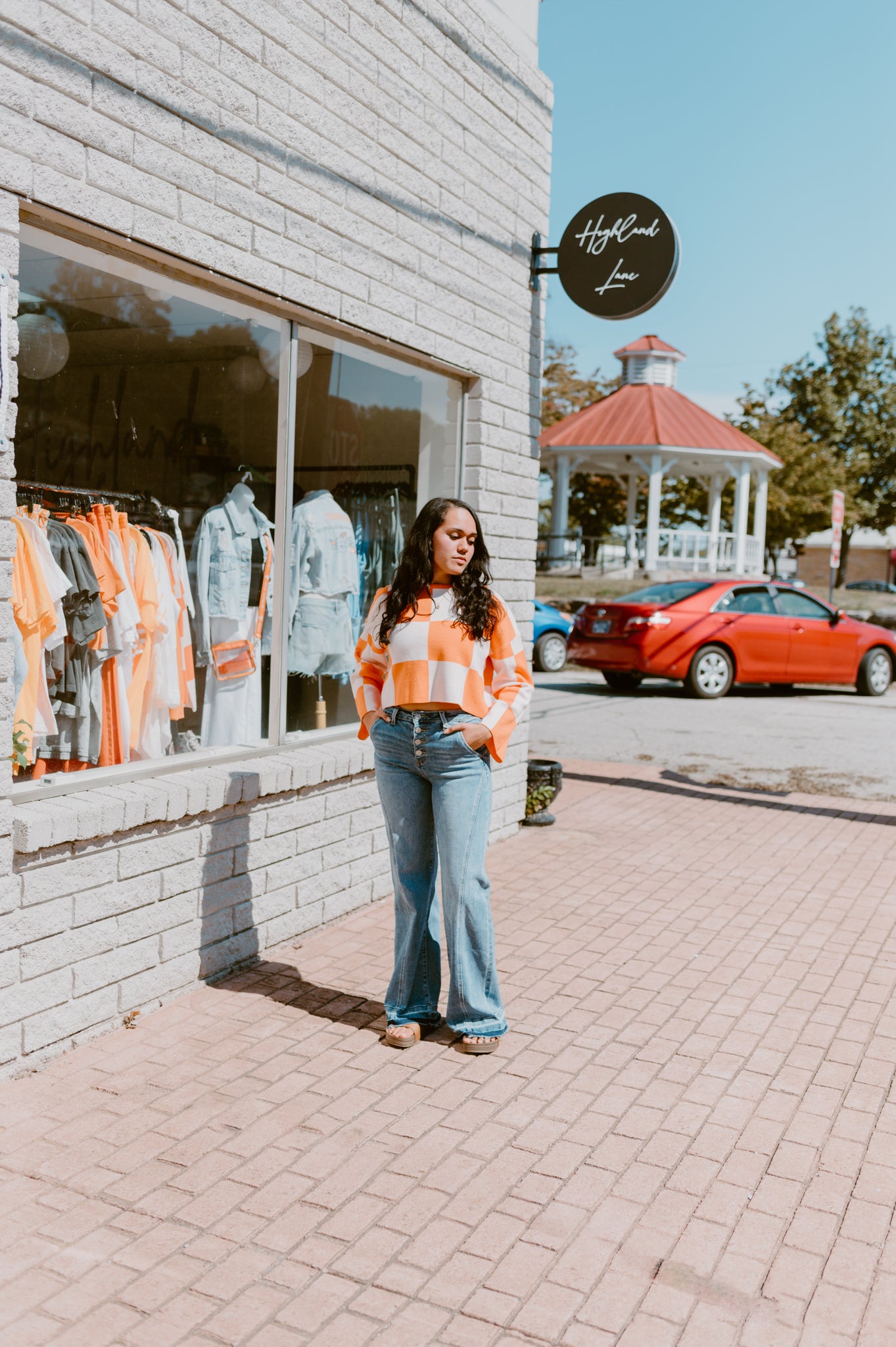 Tennessee Checkerboard Crop Sweater