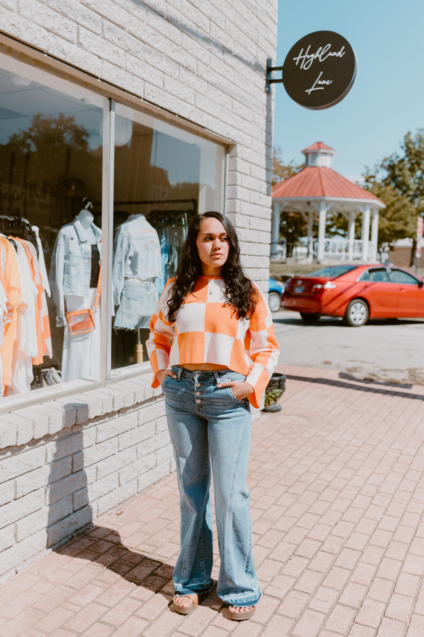 Tennessee Checkerboard Crop Sweater