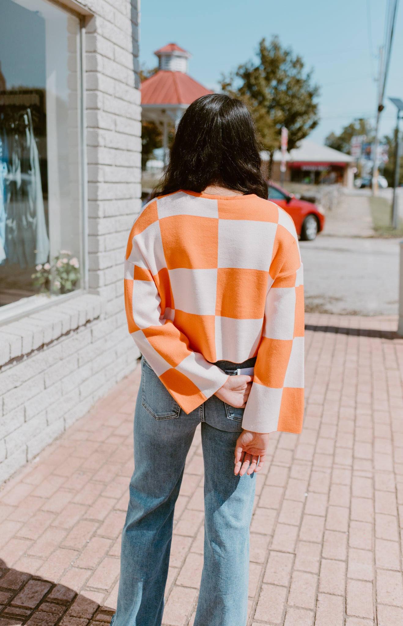Tennessee Checkerboard Crop Sweater