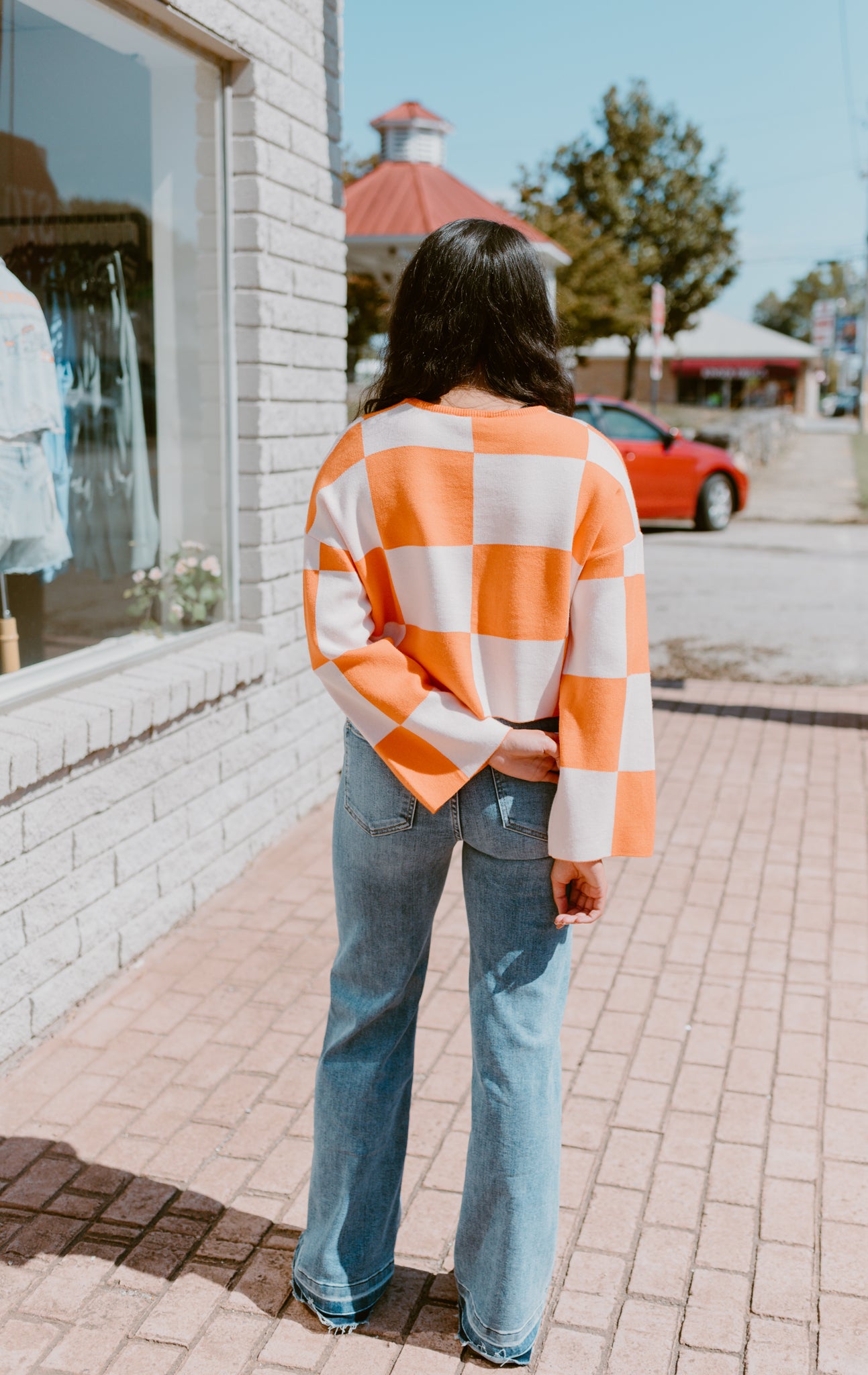 Tennessee Checkerboard Crop Sweater