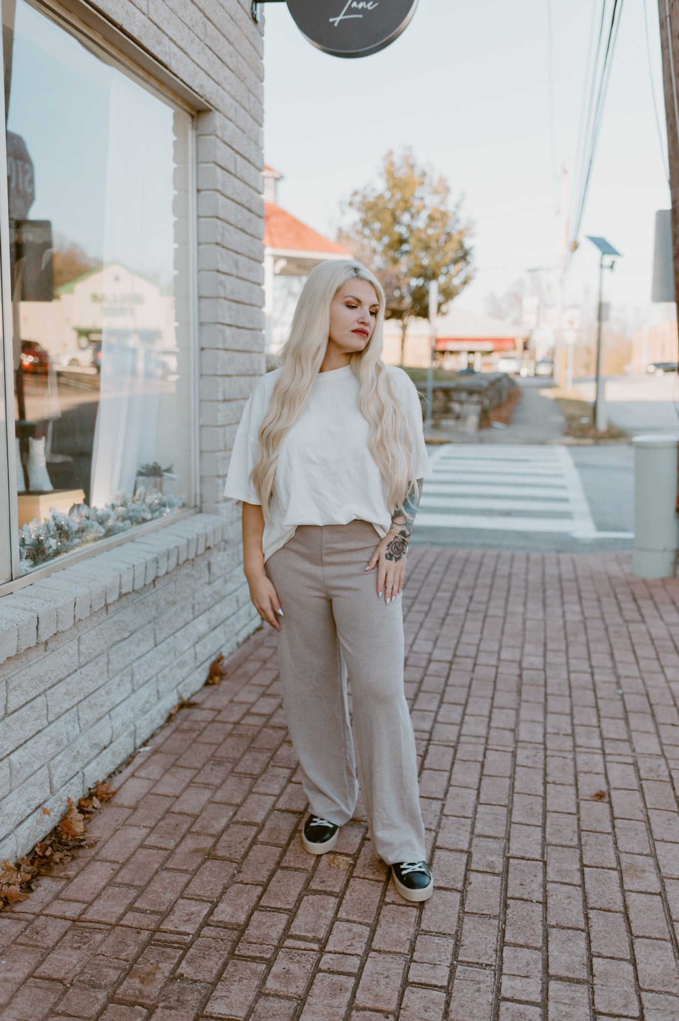 Relaxed Rib Knit Wide Leg Pants | Camel