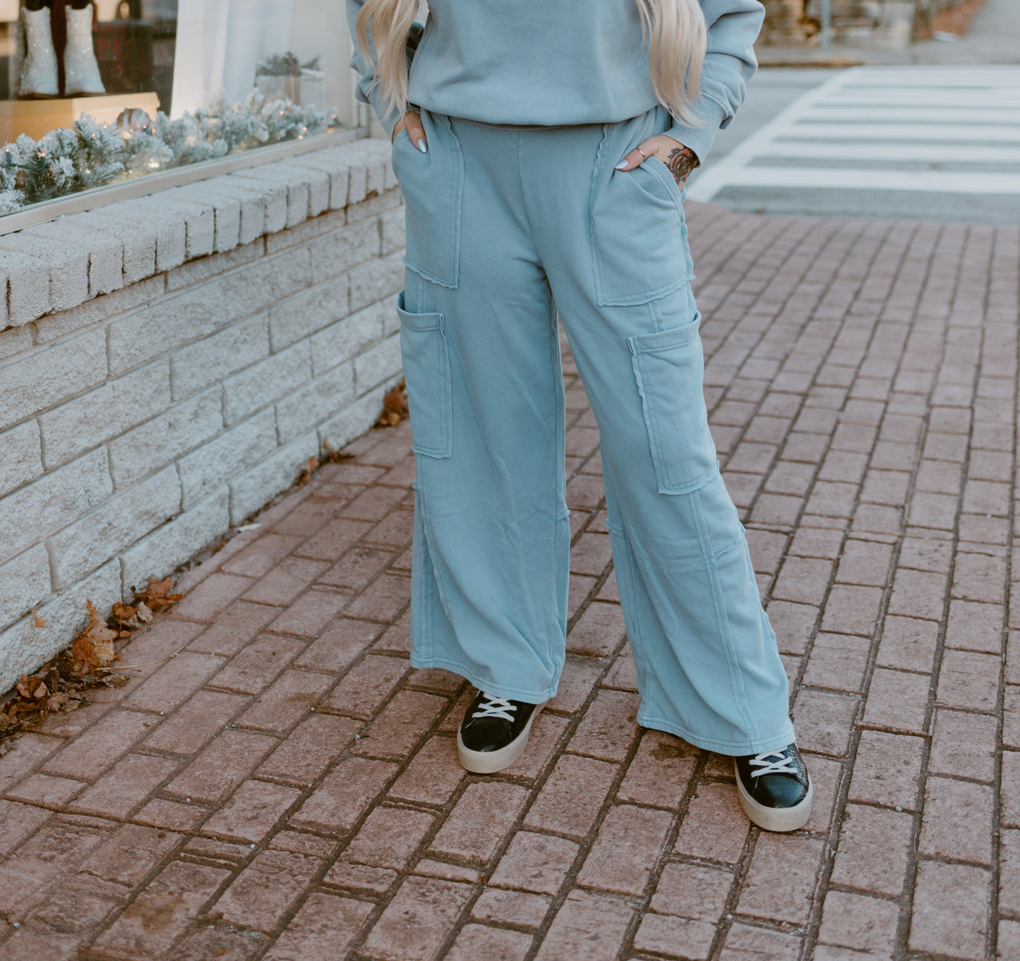 Laid Back Cargo Pants | Sky Blue