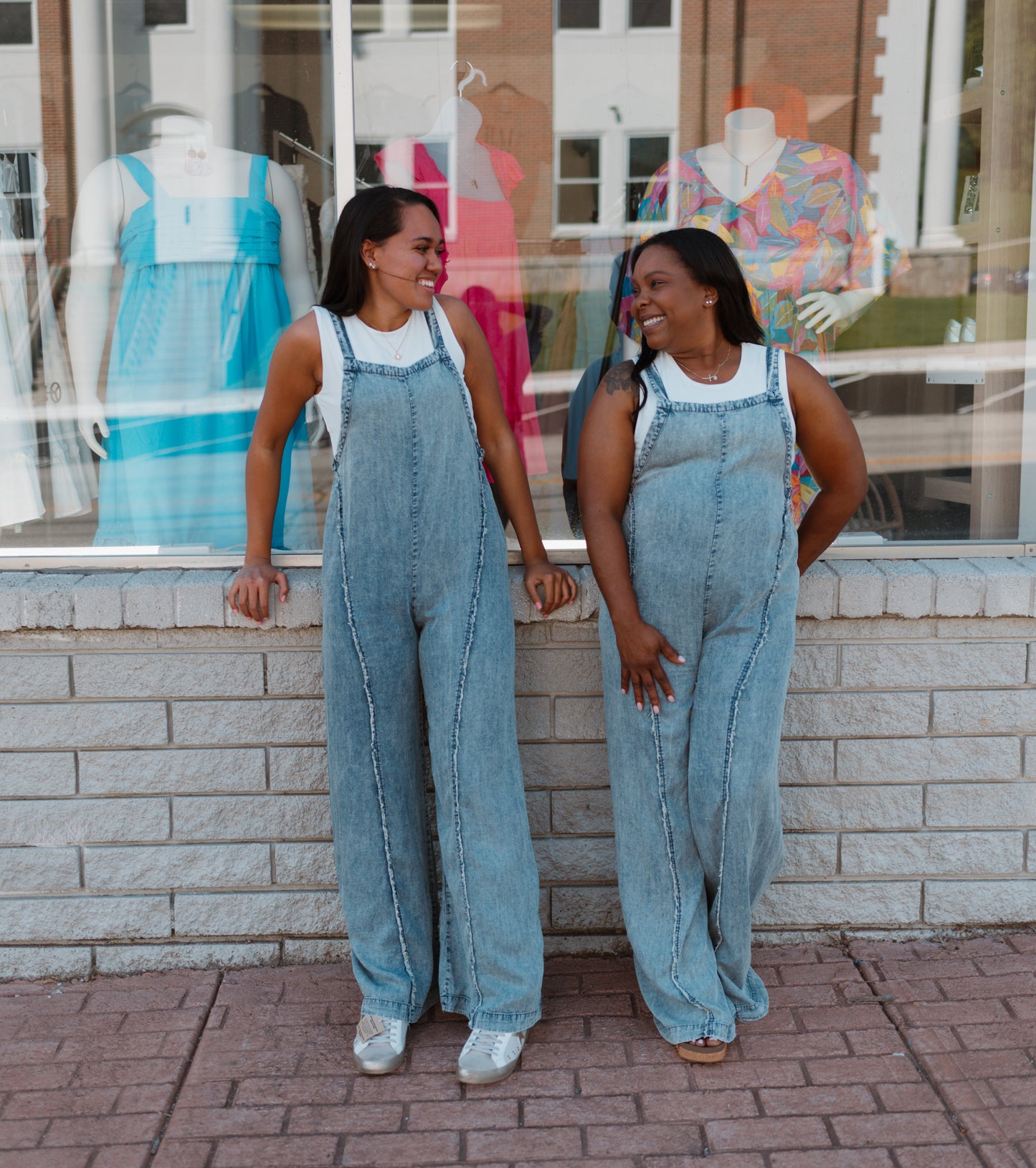 Mineral Wash Wide Denim Overall Jumpsuit