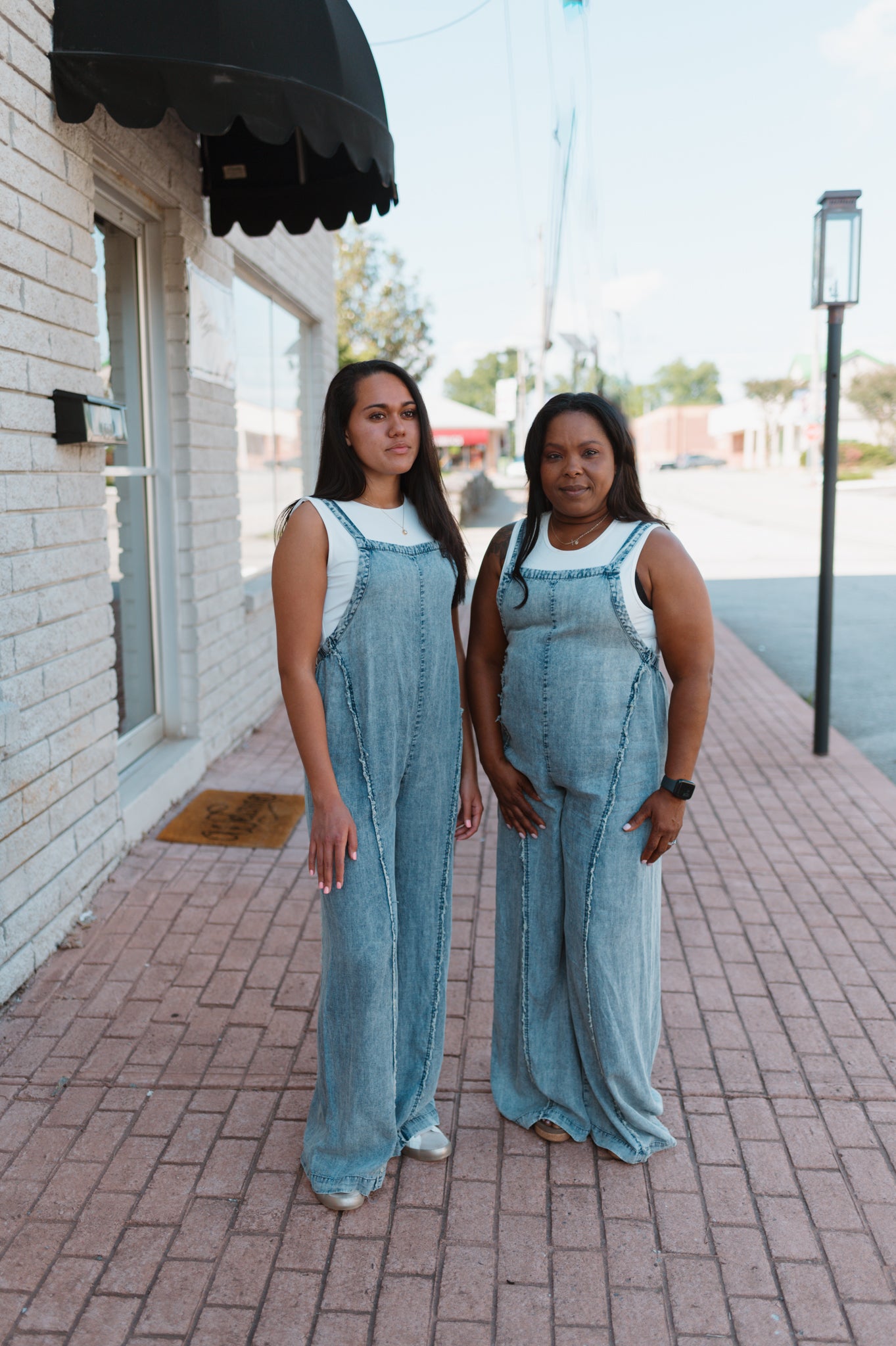 Mineral Wash Wide Denim Overall Jumpsuit