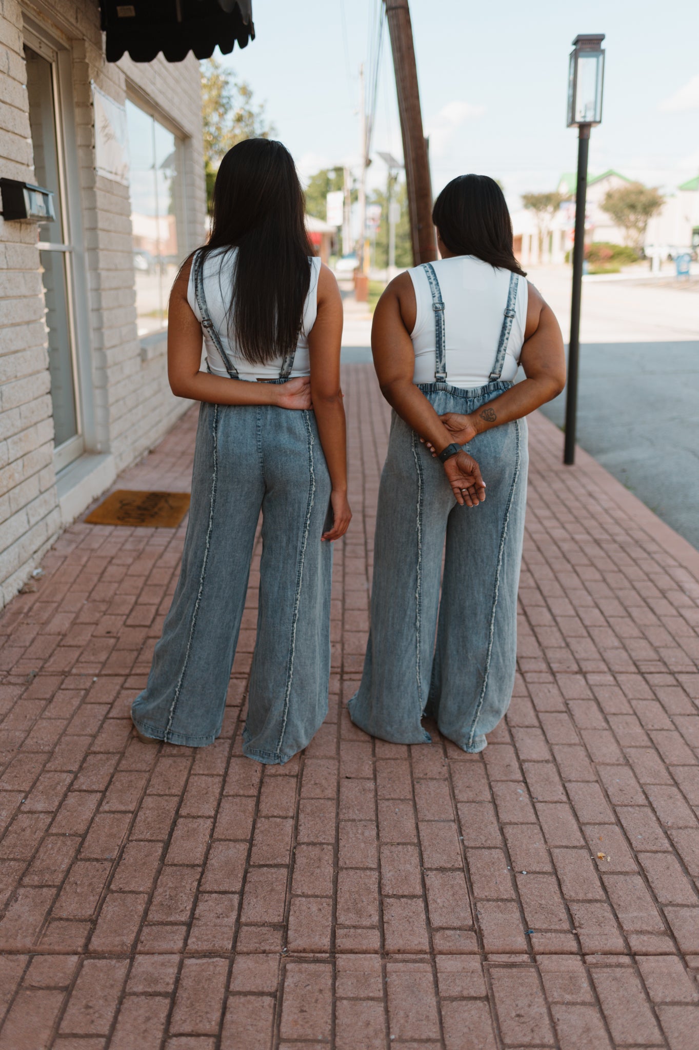 Mineral Wash Wide Denim Overall Jumpsuit