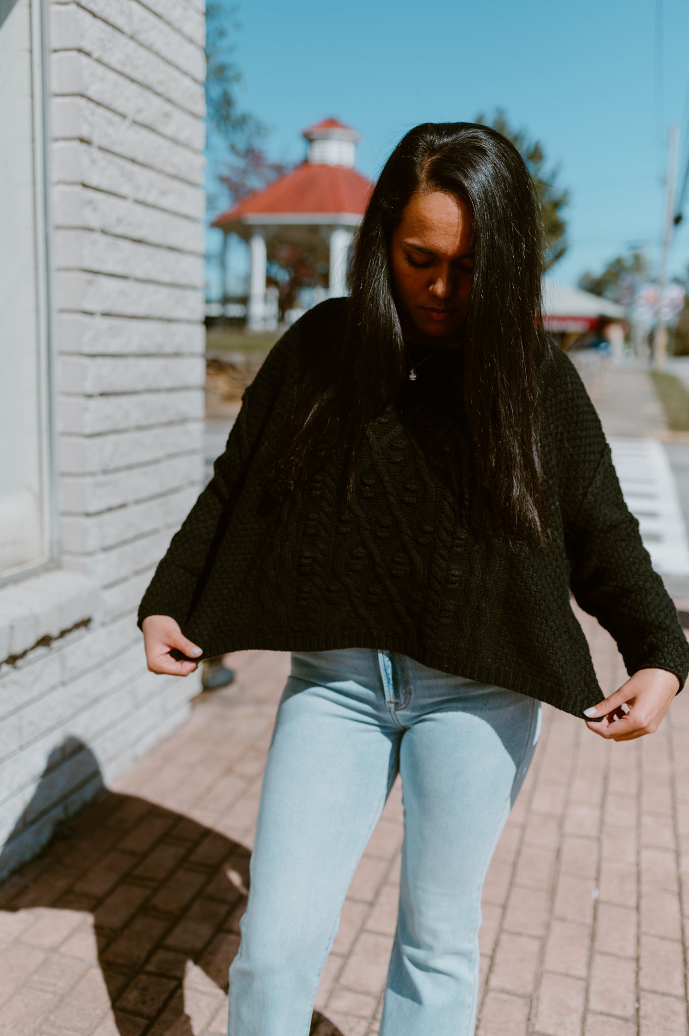 Modern Textured Boxy Sweater | Black