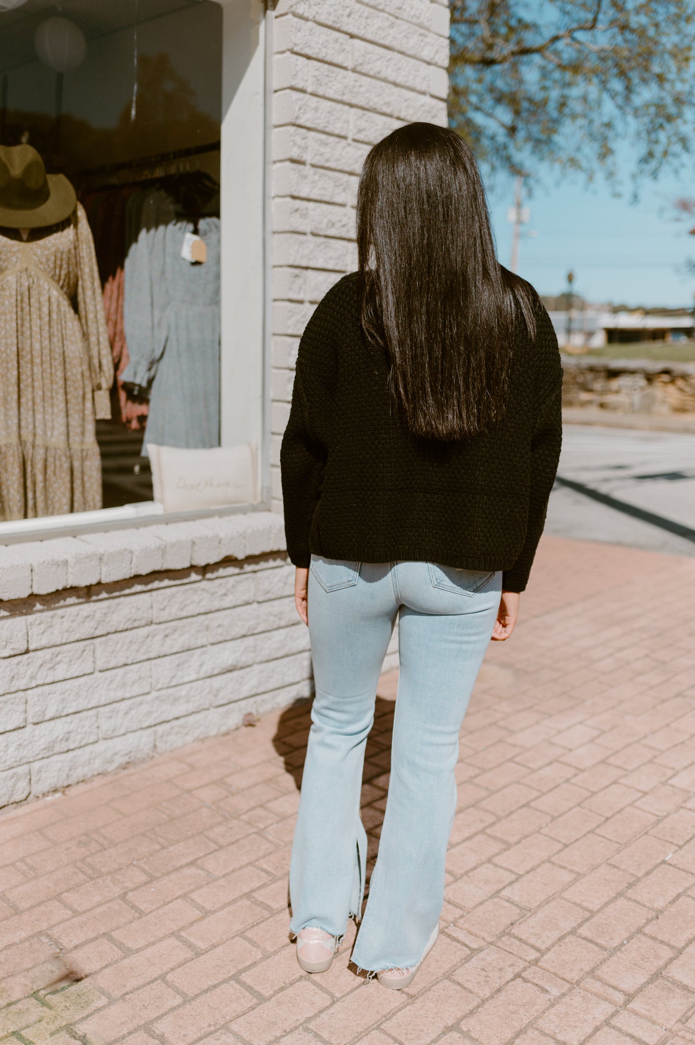 Modern Textured Boxy Sweater | Black