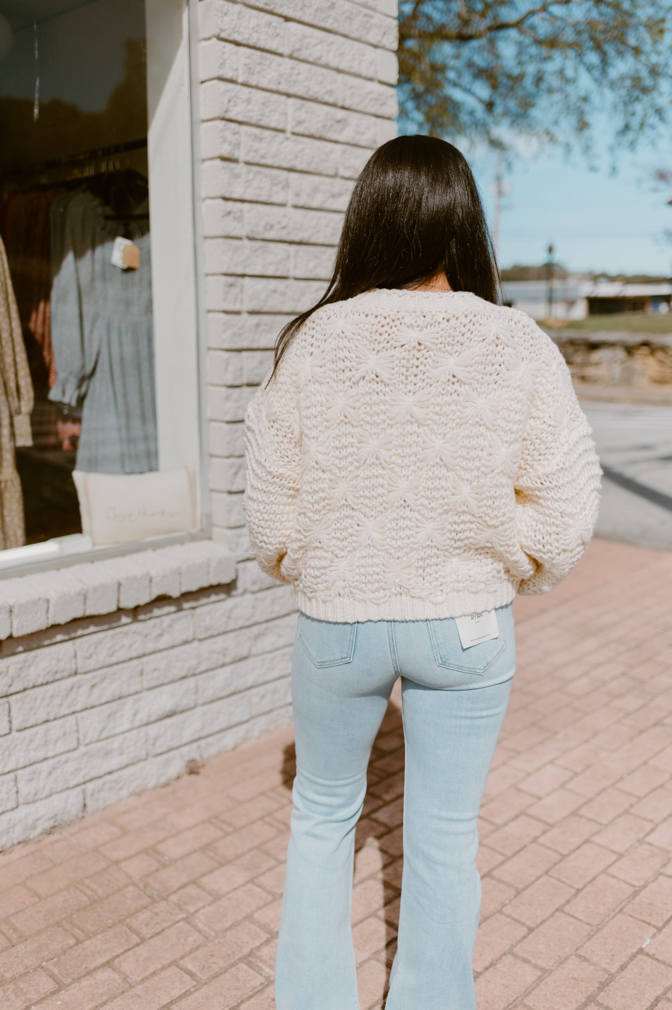 The Frankie Cable Knit Cropped Sweater | Cream