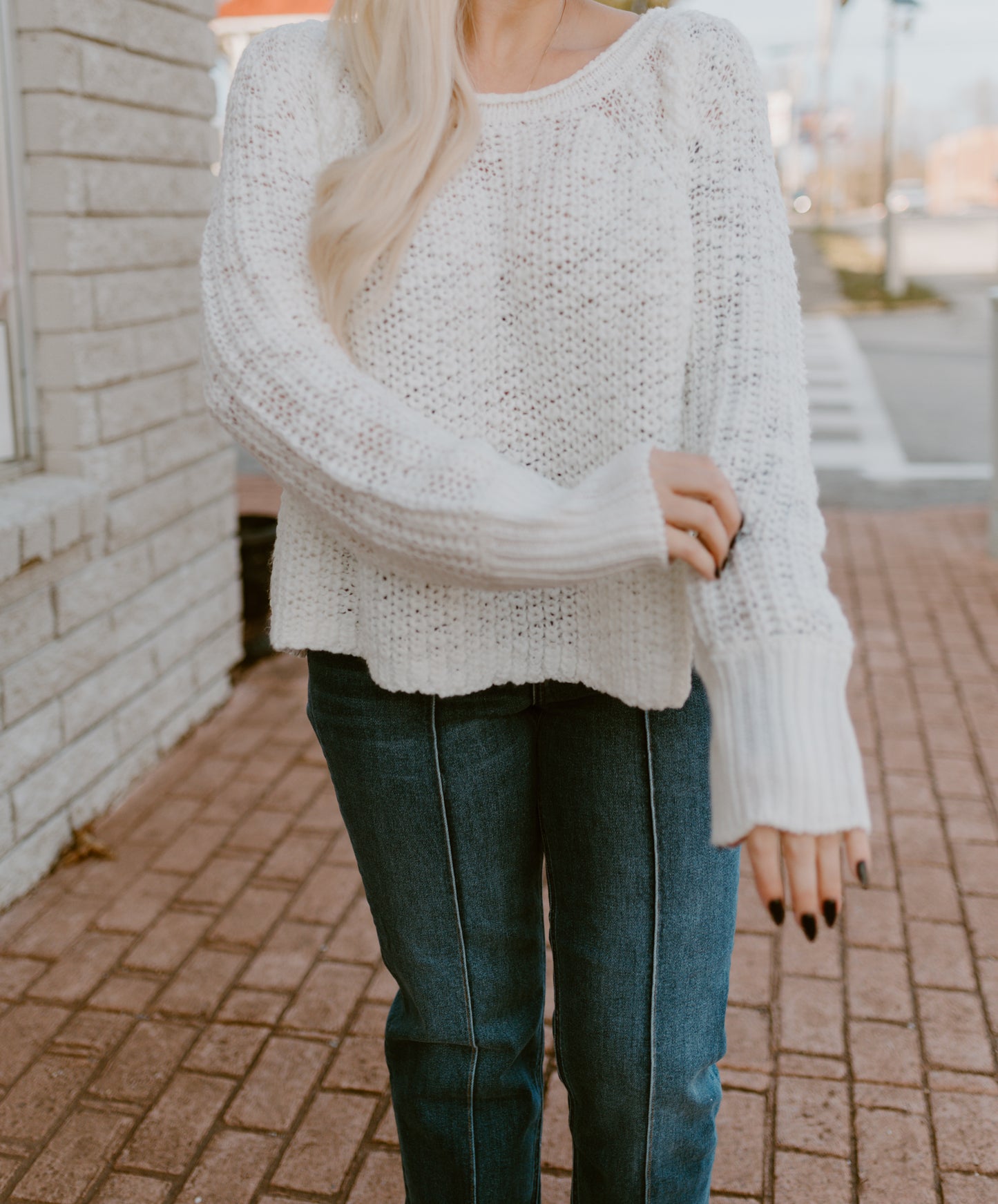 Cozy Cloud Sweater | White