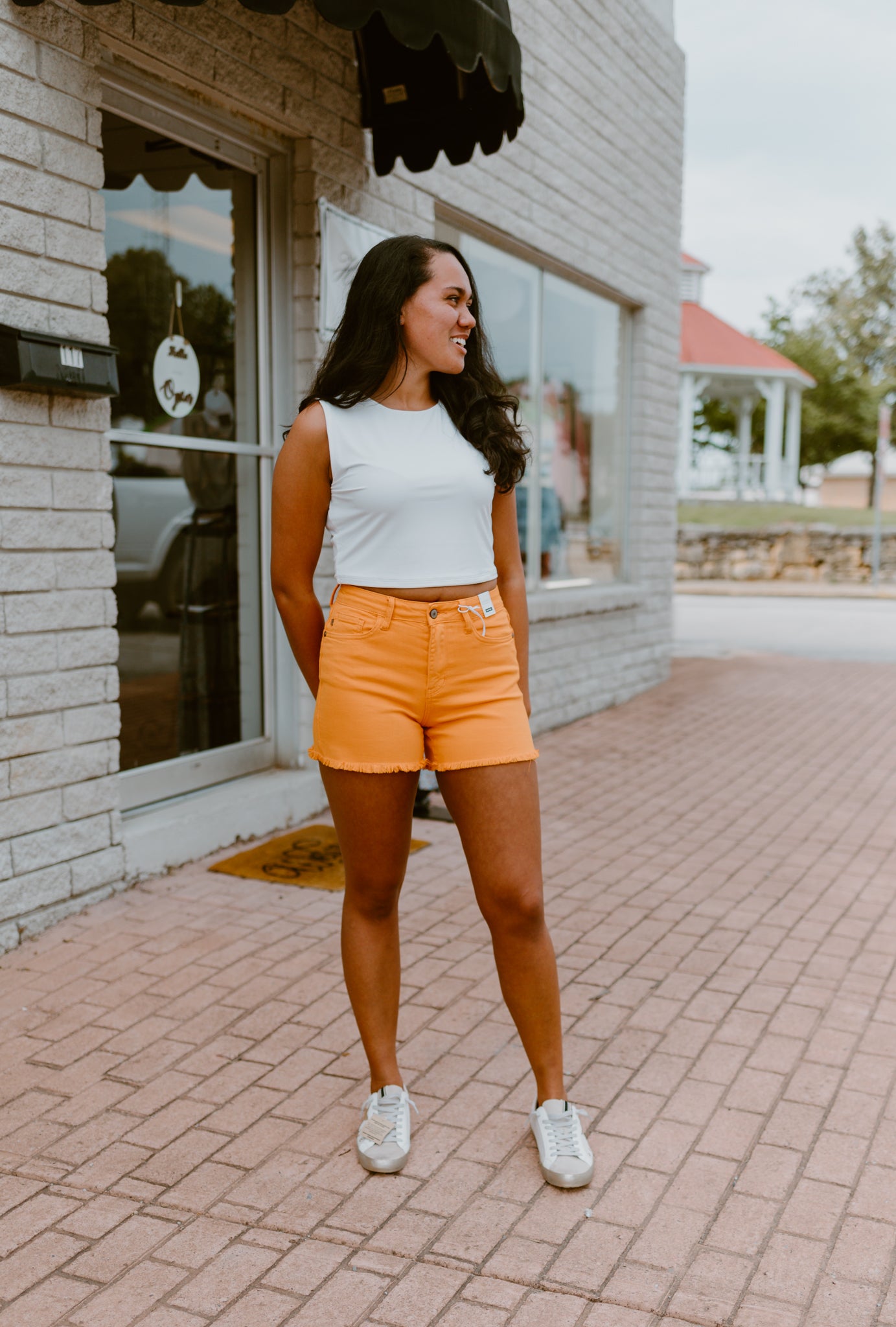 Judy Blue Color Me Happy Orange Shorts