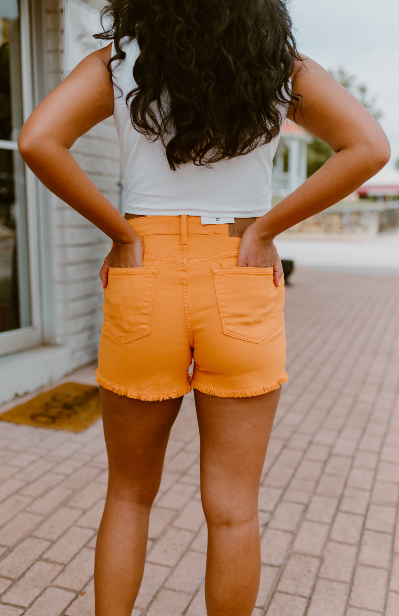 Judy Blue Color Me Happy Orange Shorts