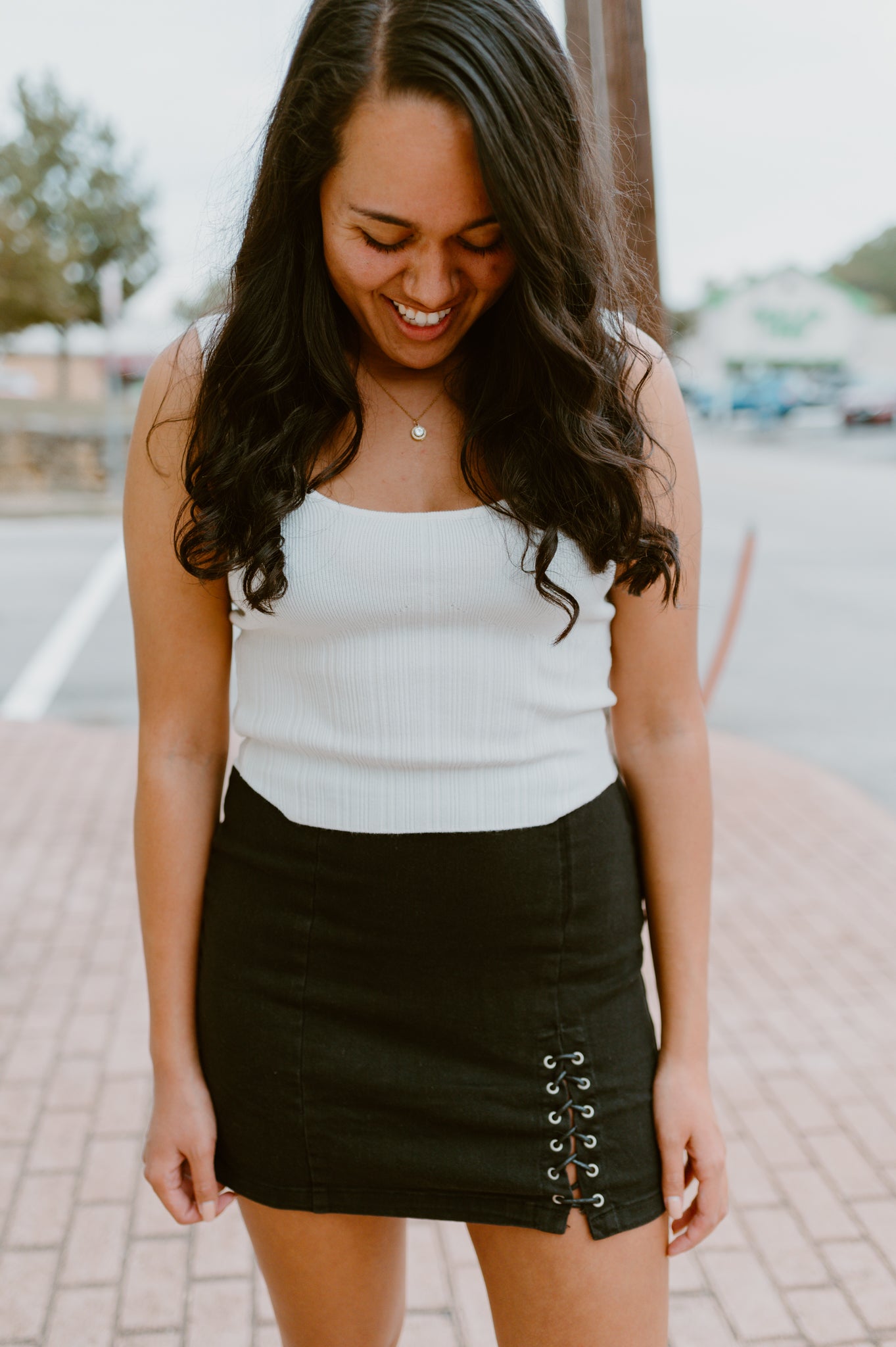 Off White Bodice Knit Tank