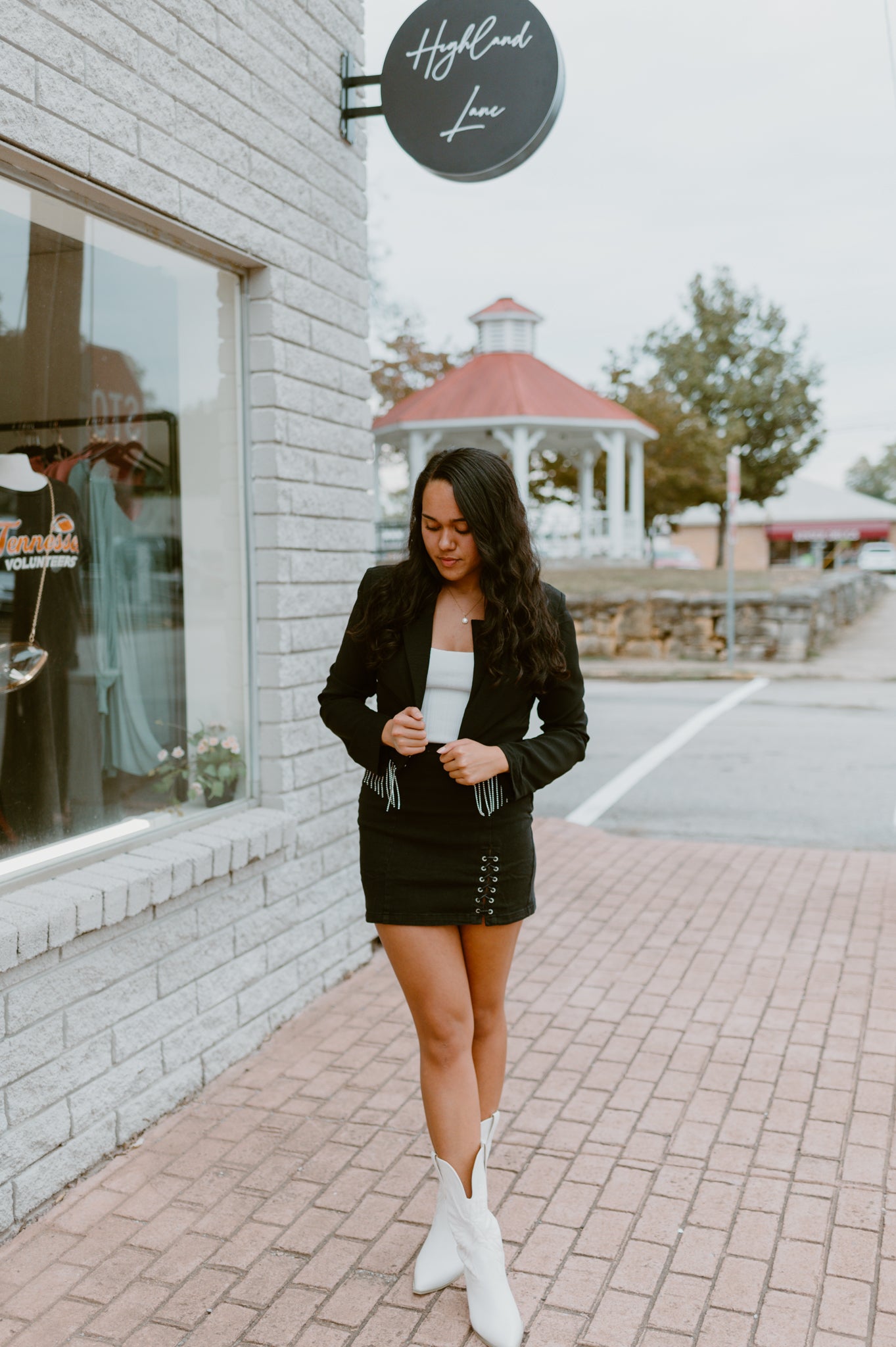 Cropped Jewel Fringe Blazer