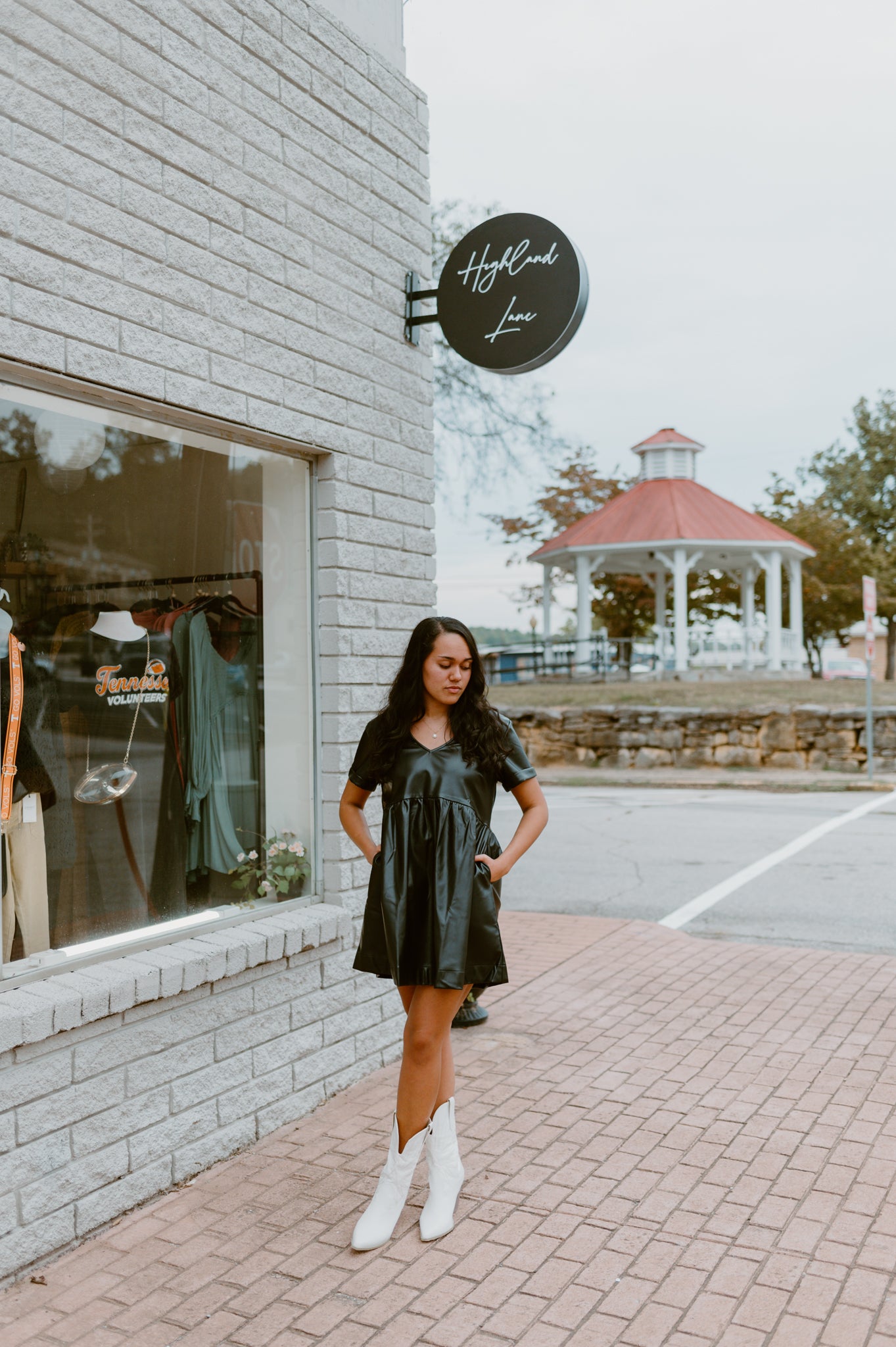 Faux Leather Mini Dress-Black
