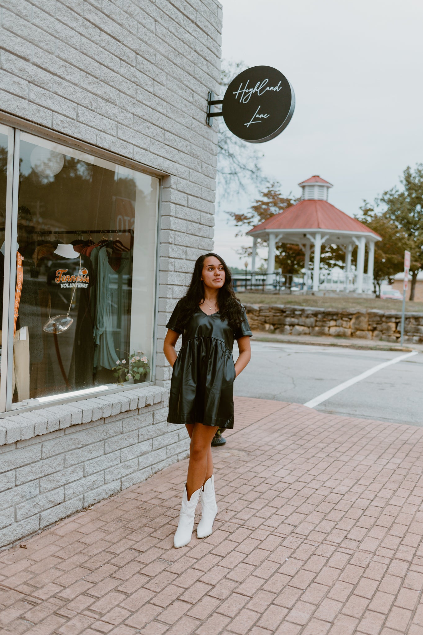 Faux Leather Mini Dress-Black