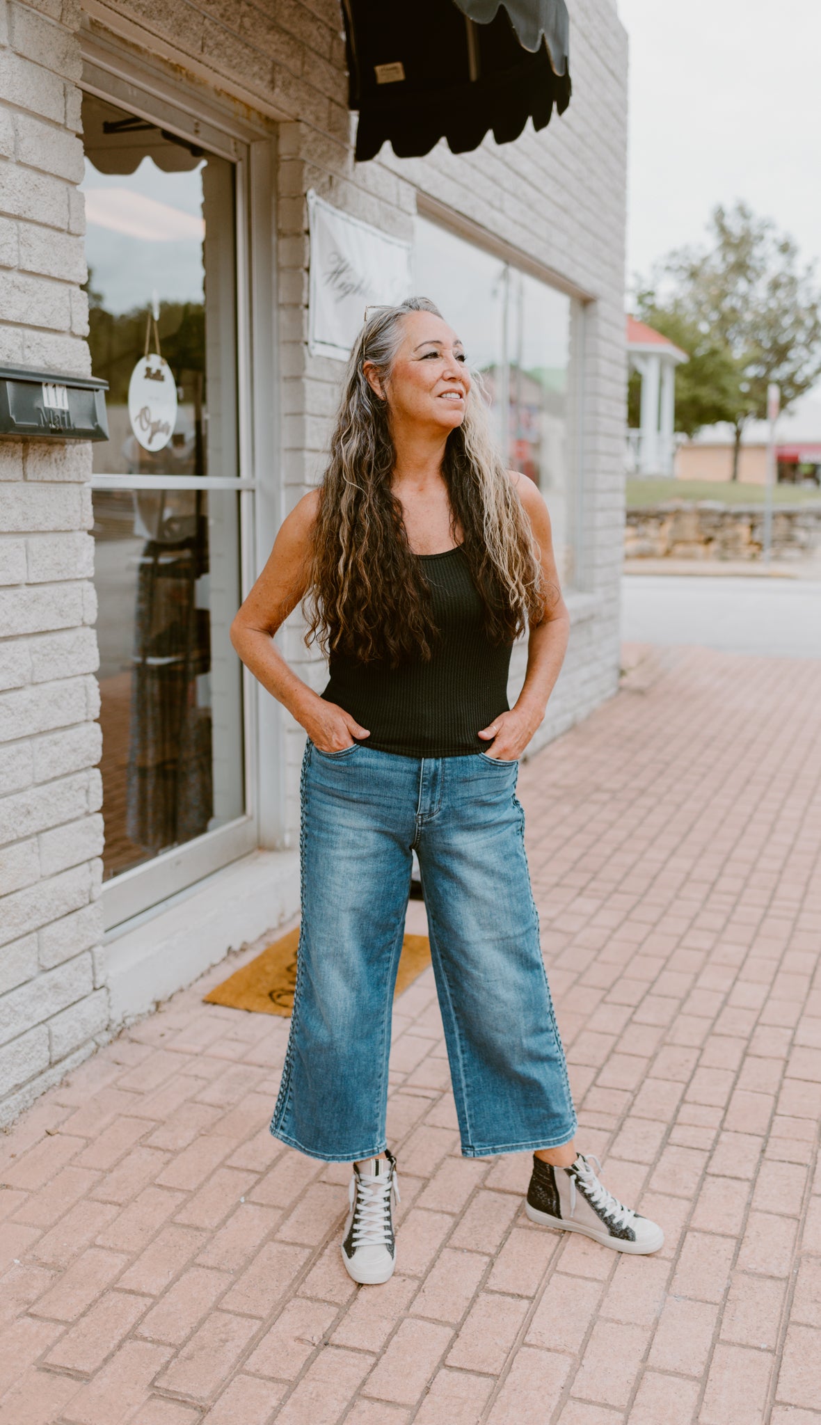Judy Blue Braided Side Crop Jeans
