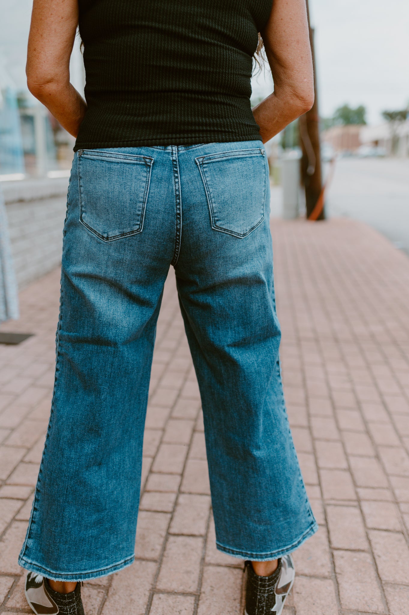 Judy Blue Braided Side Crop Jeans