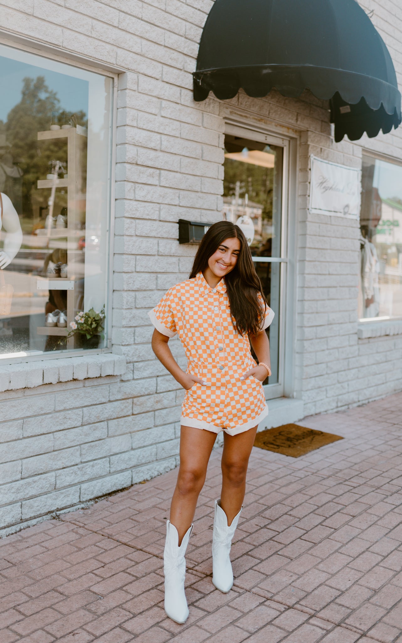 Checkmate Denim Romper
