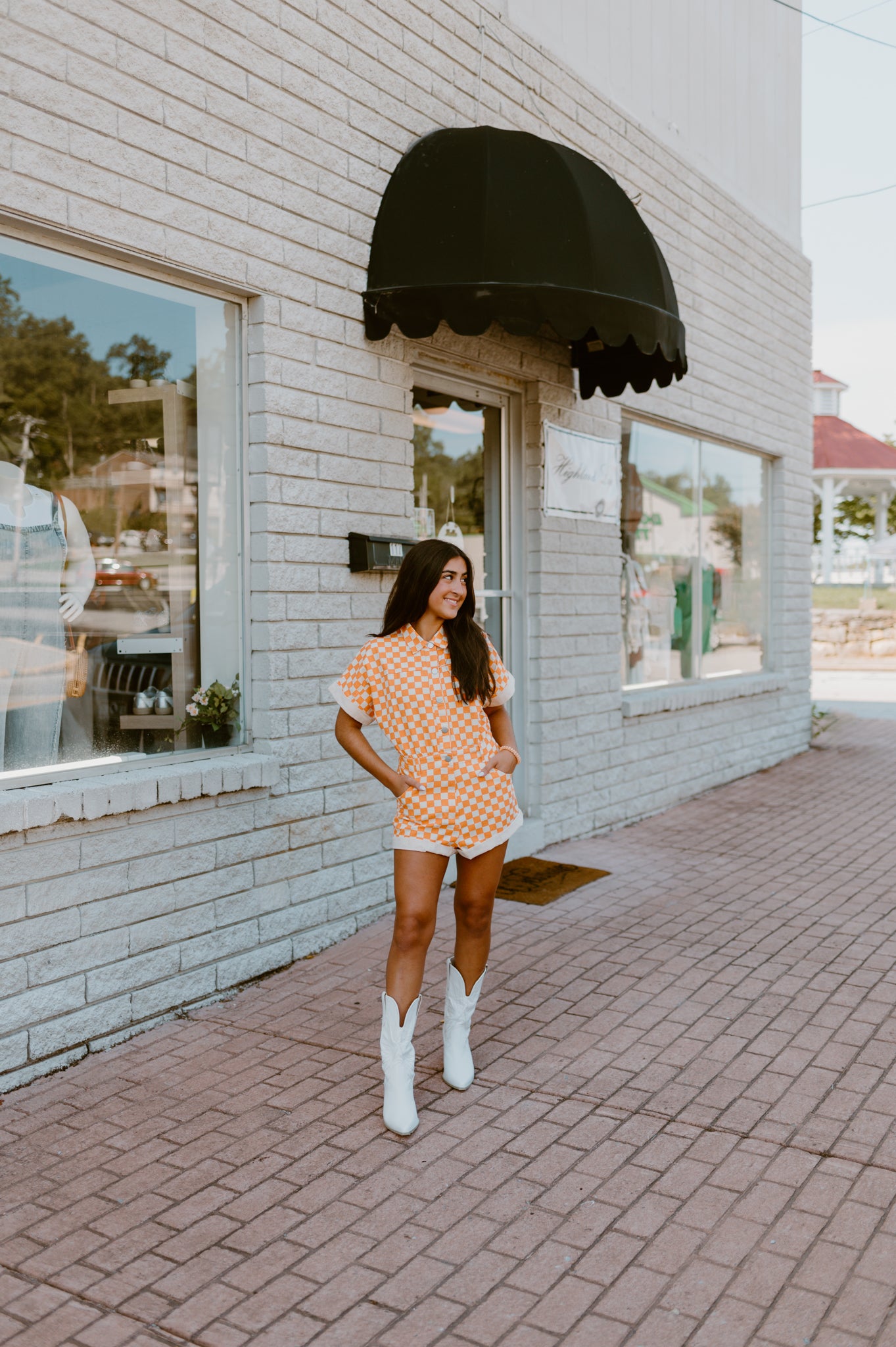 Checkmate Denim Romper