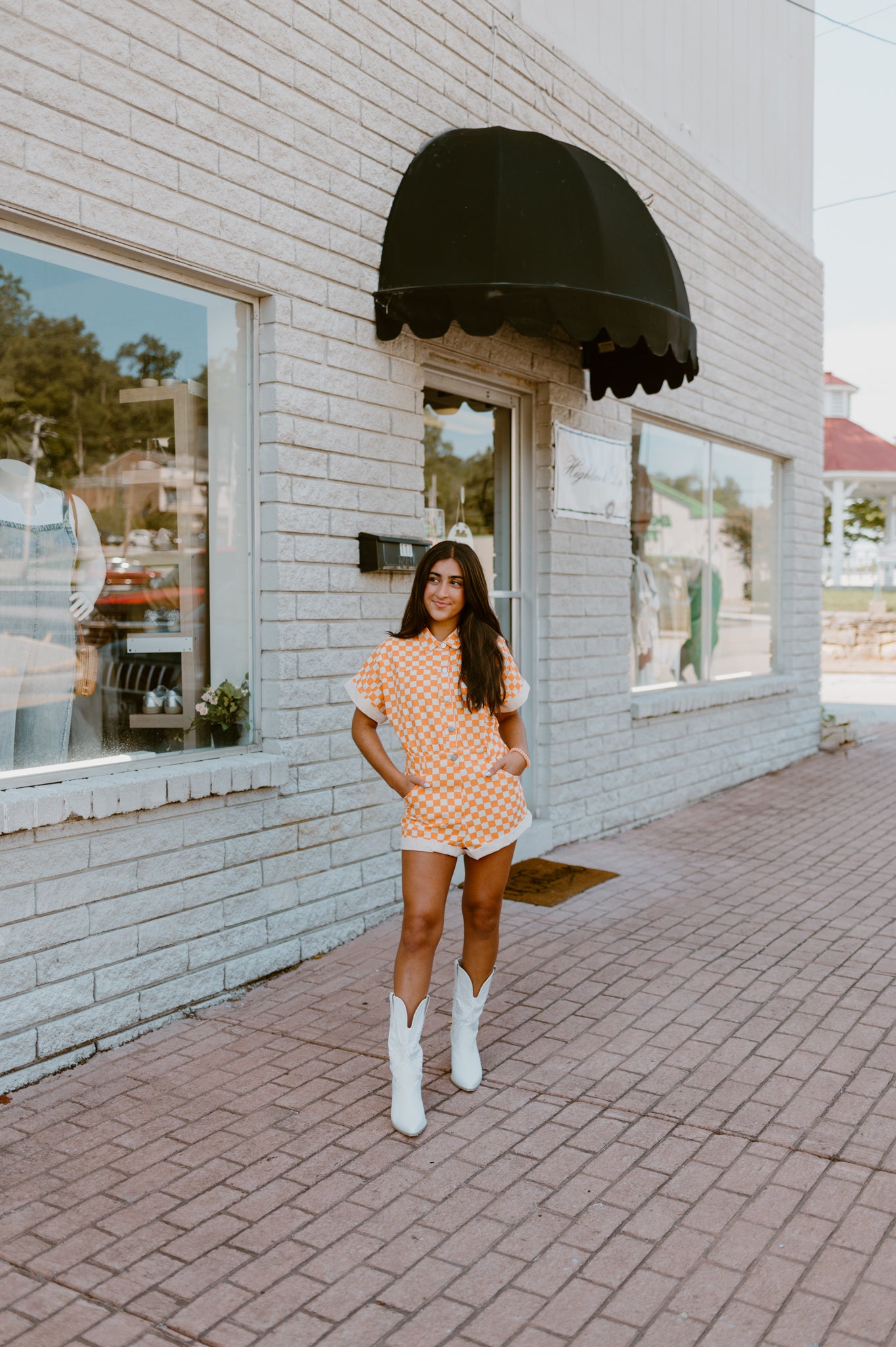 Checkmate Denim Romper