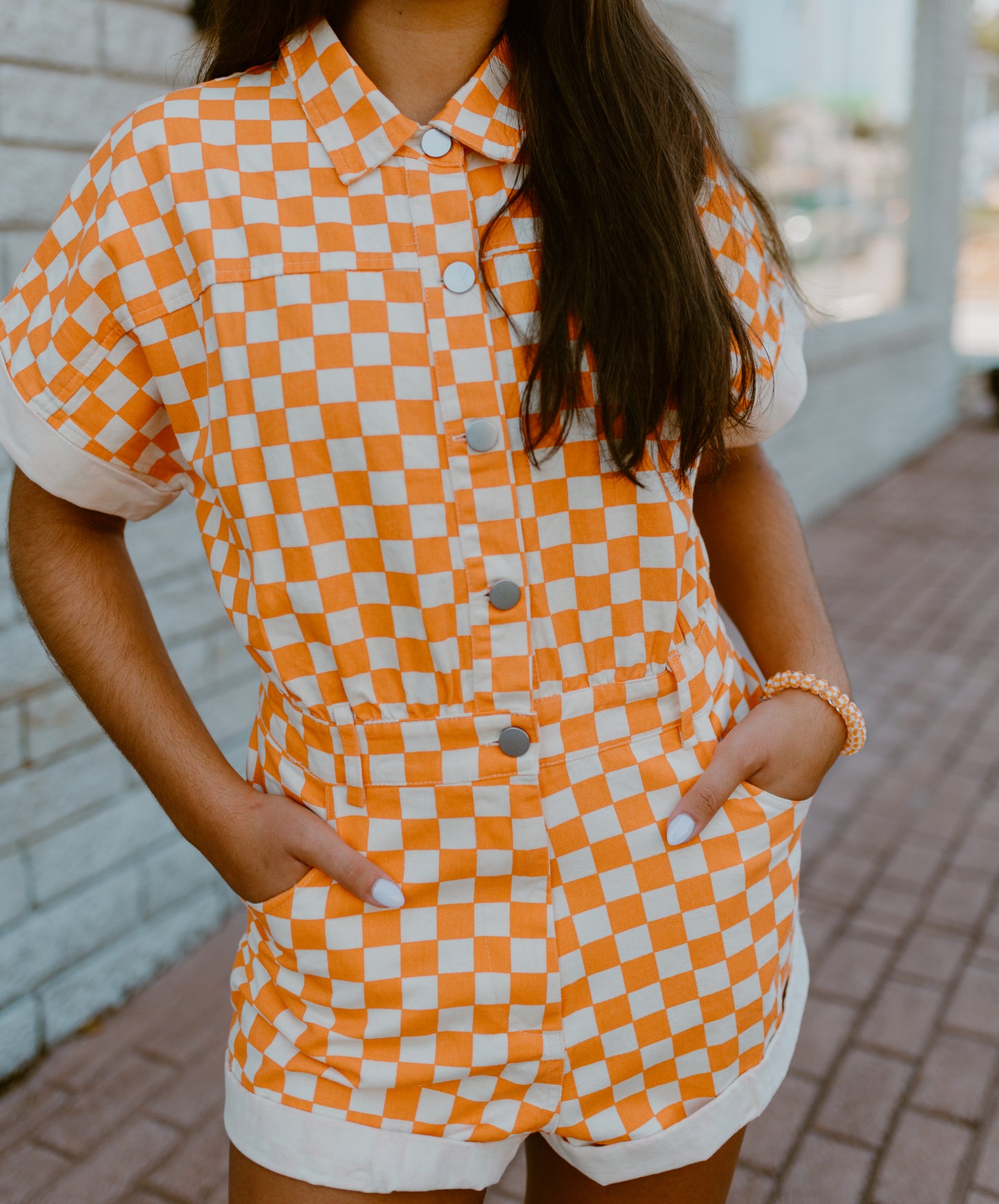 Checkmate Denim Romper