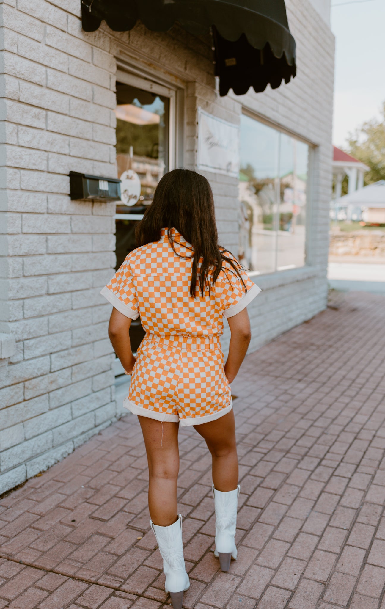 Checkmate Denim Romper