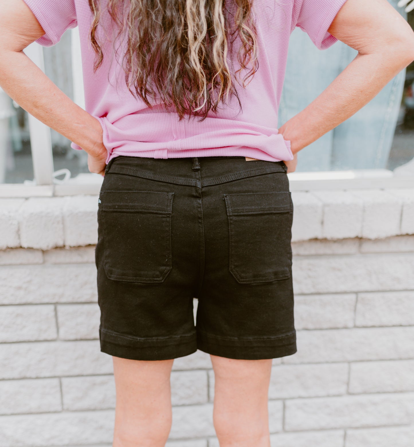 Judy Blue Black Button Fly Trouser Shorts