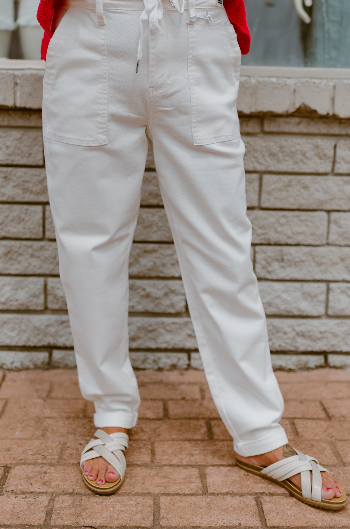Judy Blue High Waist White Jogger