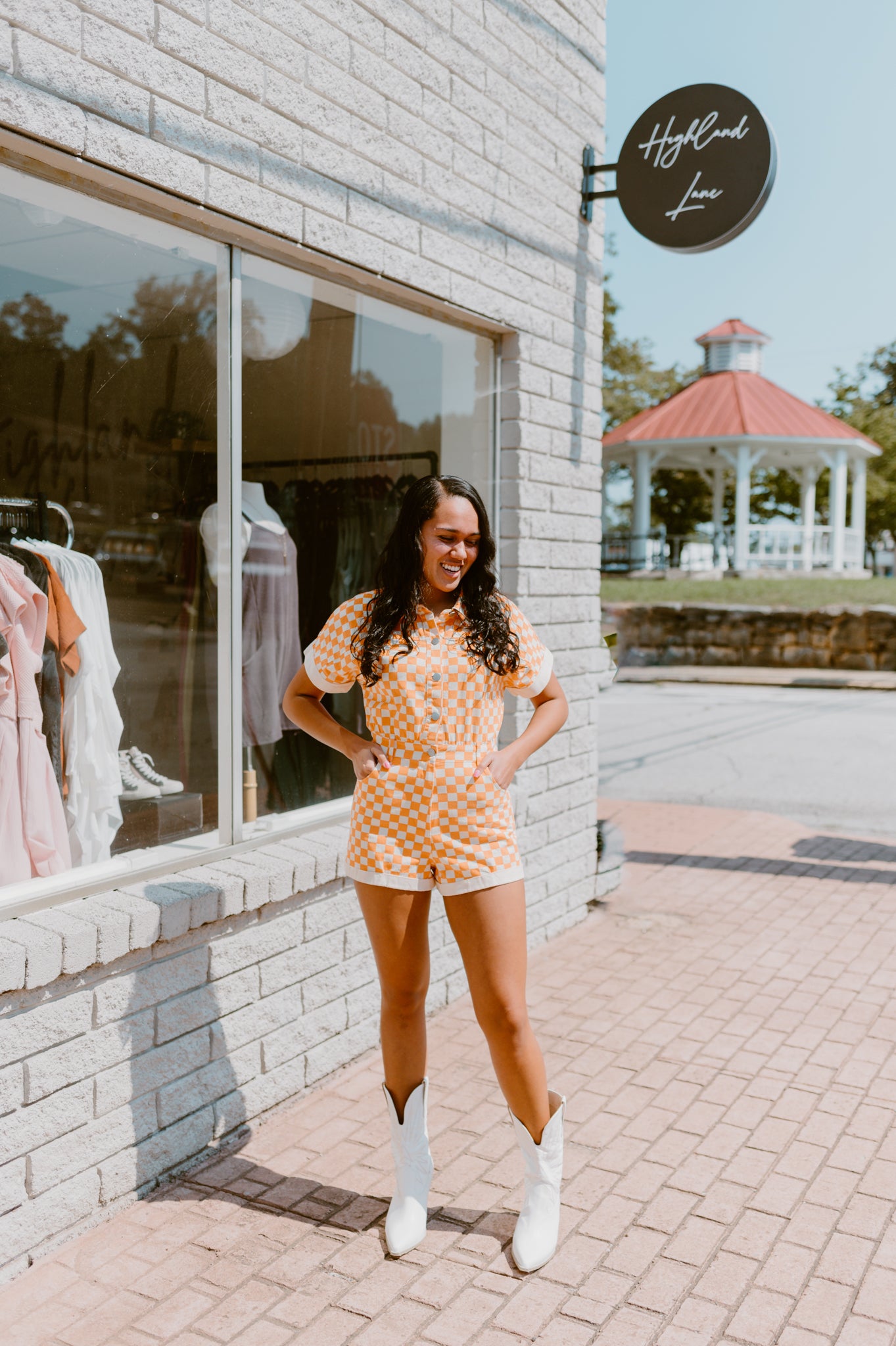 Checkmate Denim Romper