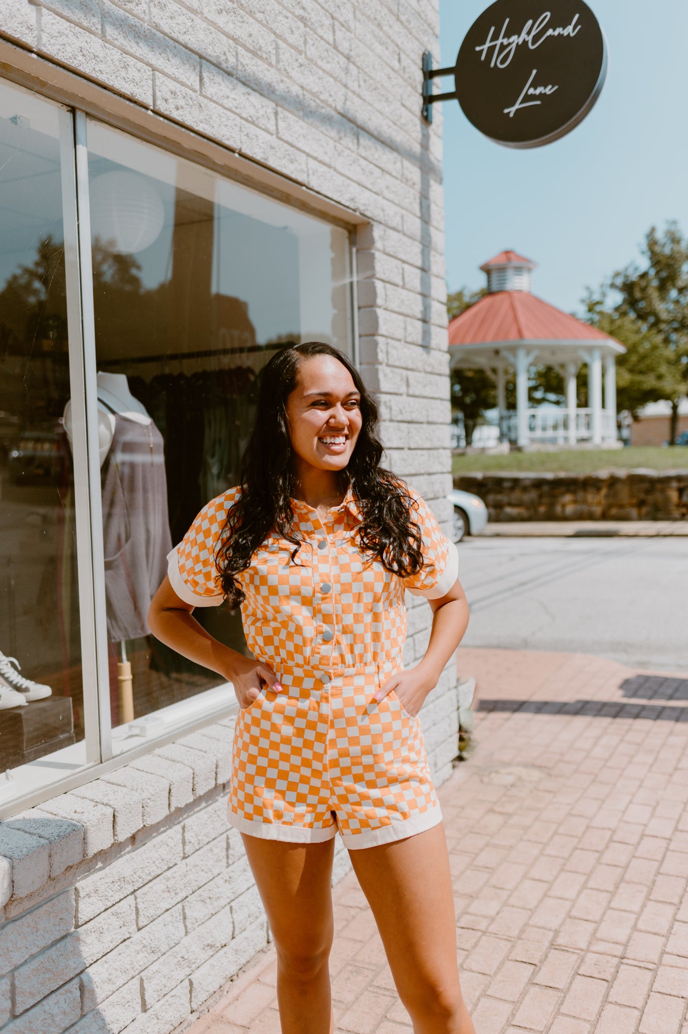 Checkmate Denim Romper