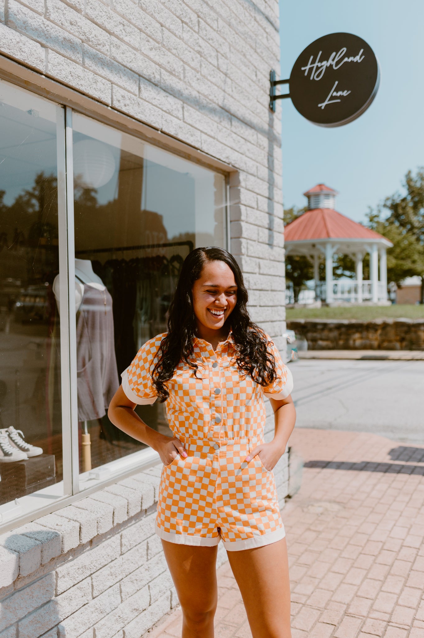 Checkmate Denim Romper