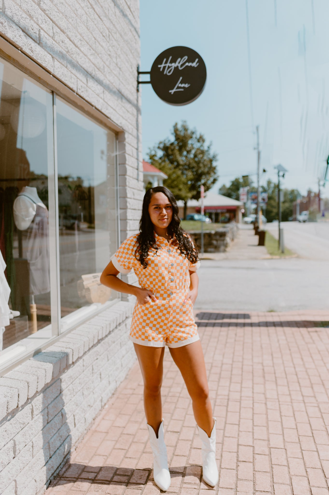 Checkmate Denim Romper