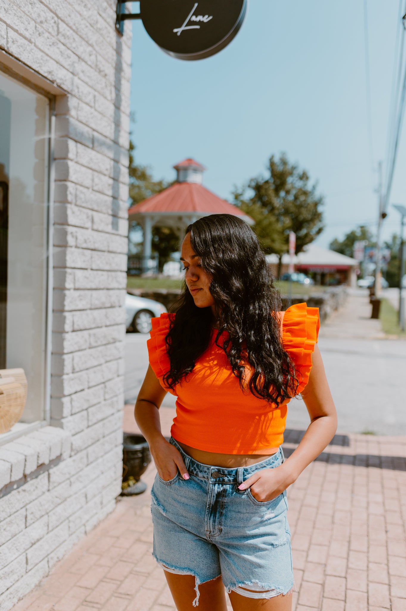 Gameday Highlights Flutter Sleeve Top