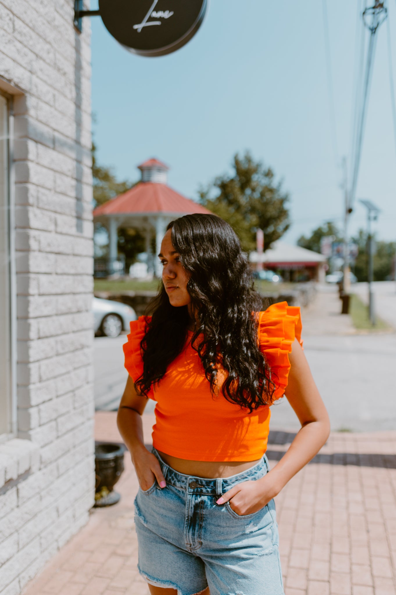 Gameday Highlights Flutter Sleeve Top