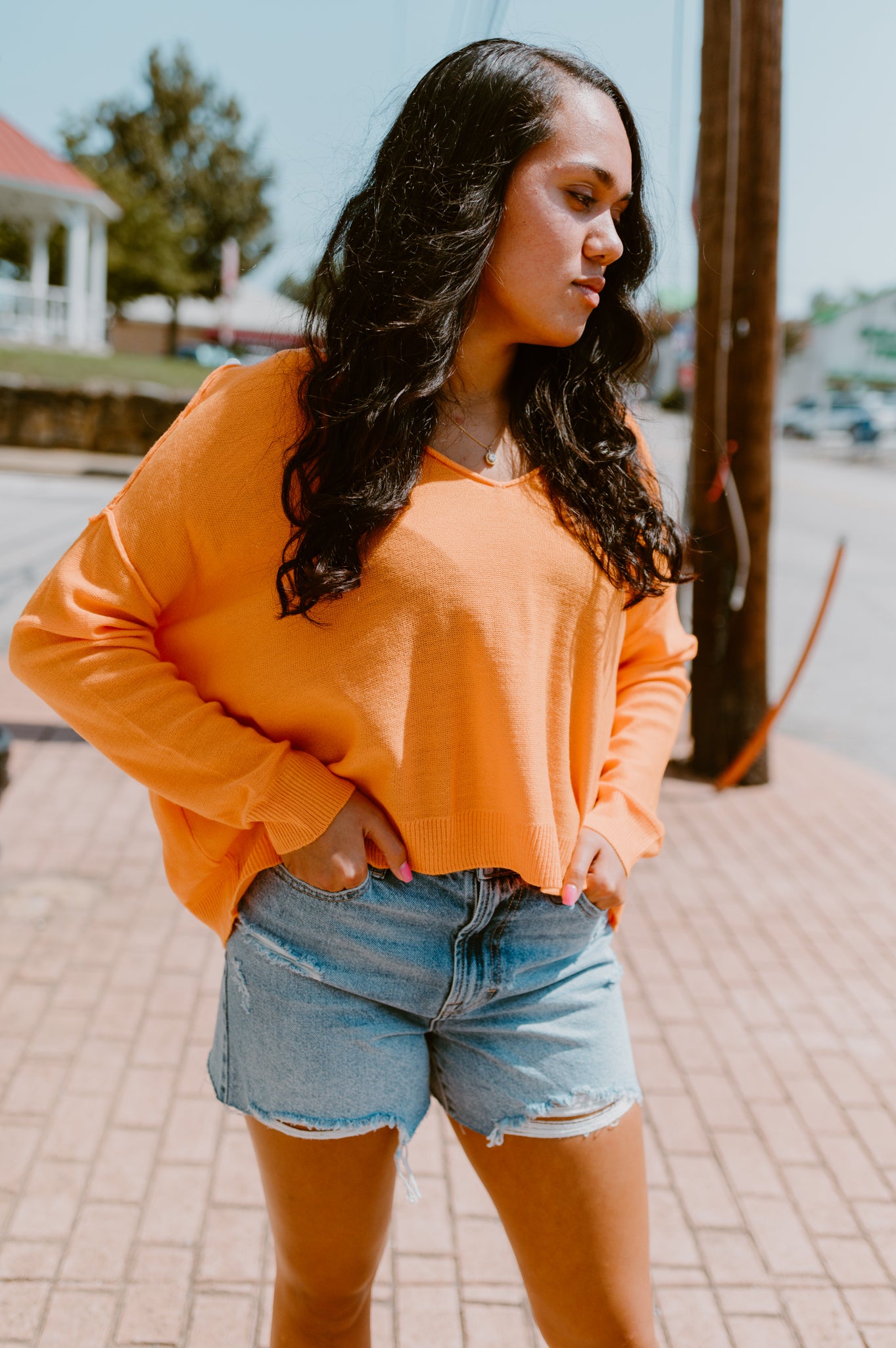 Never Defeated Orange Lightweight Sweater