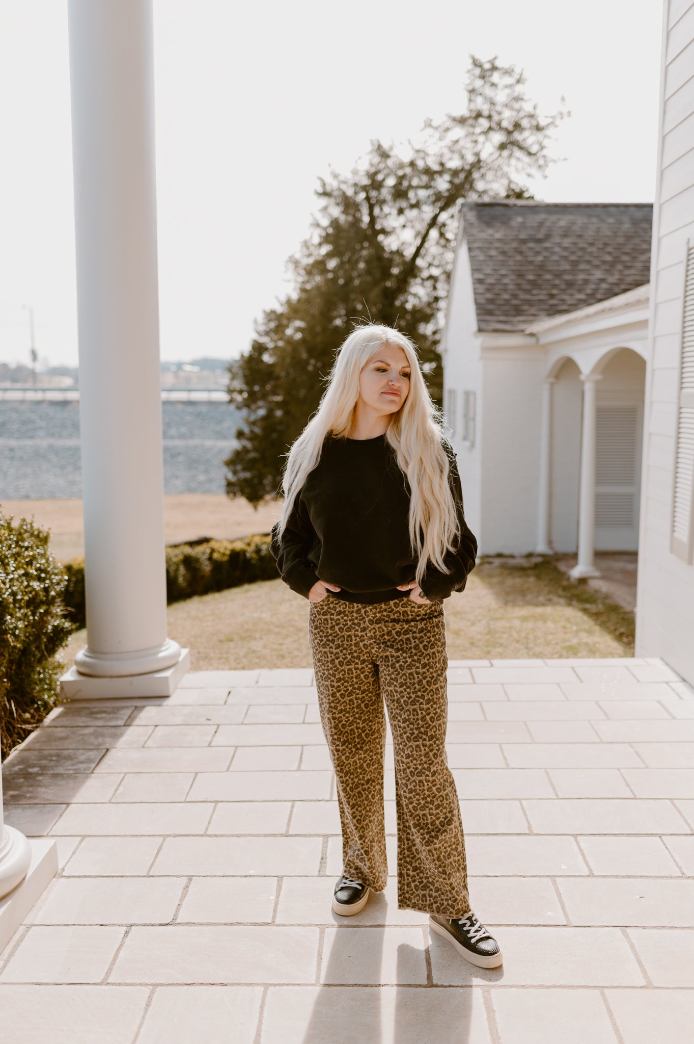 Leopard Printed Marine Straight Pants