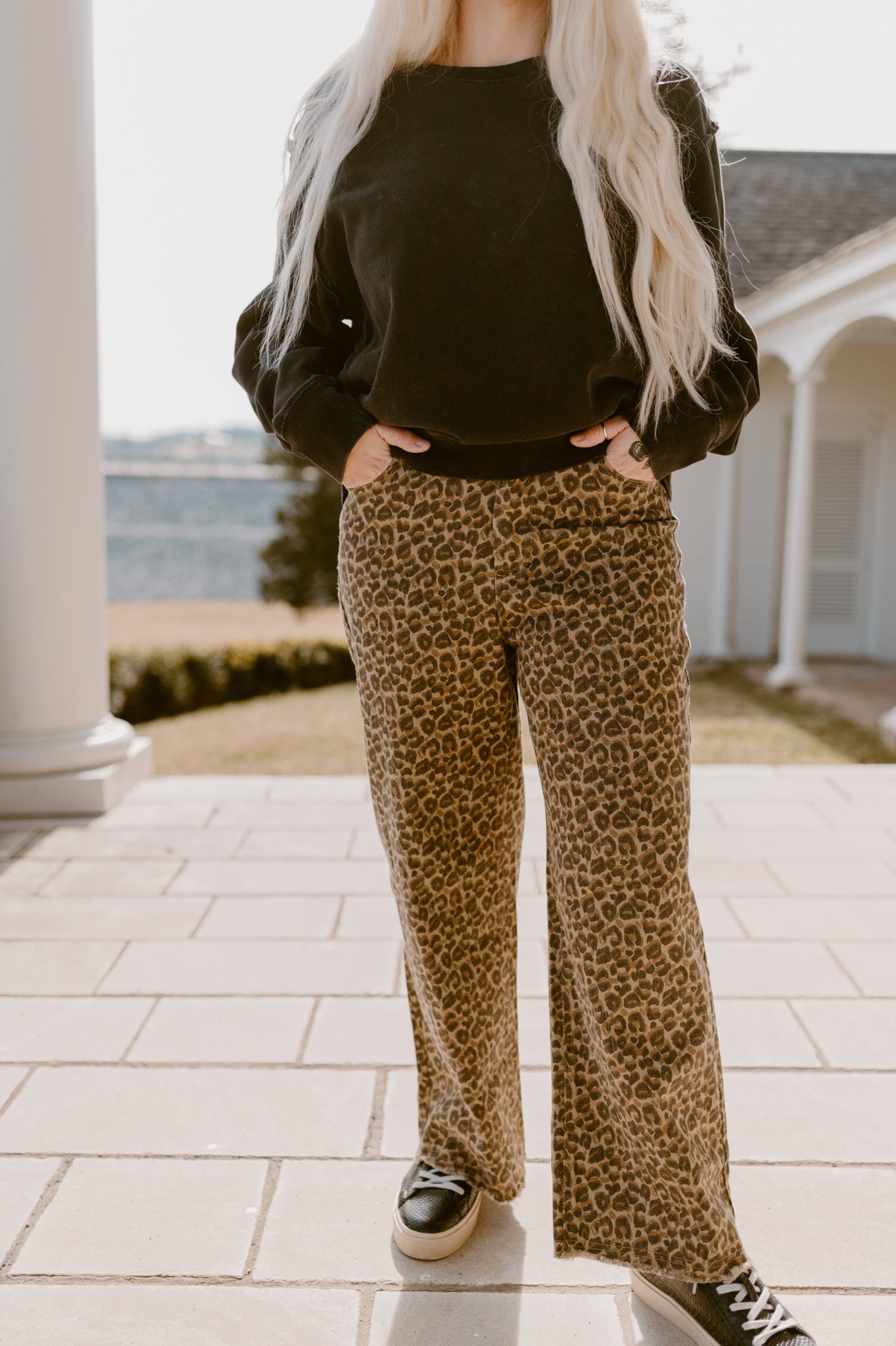 Leopard Printed Marine Straight Pants
