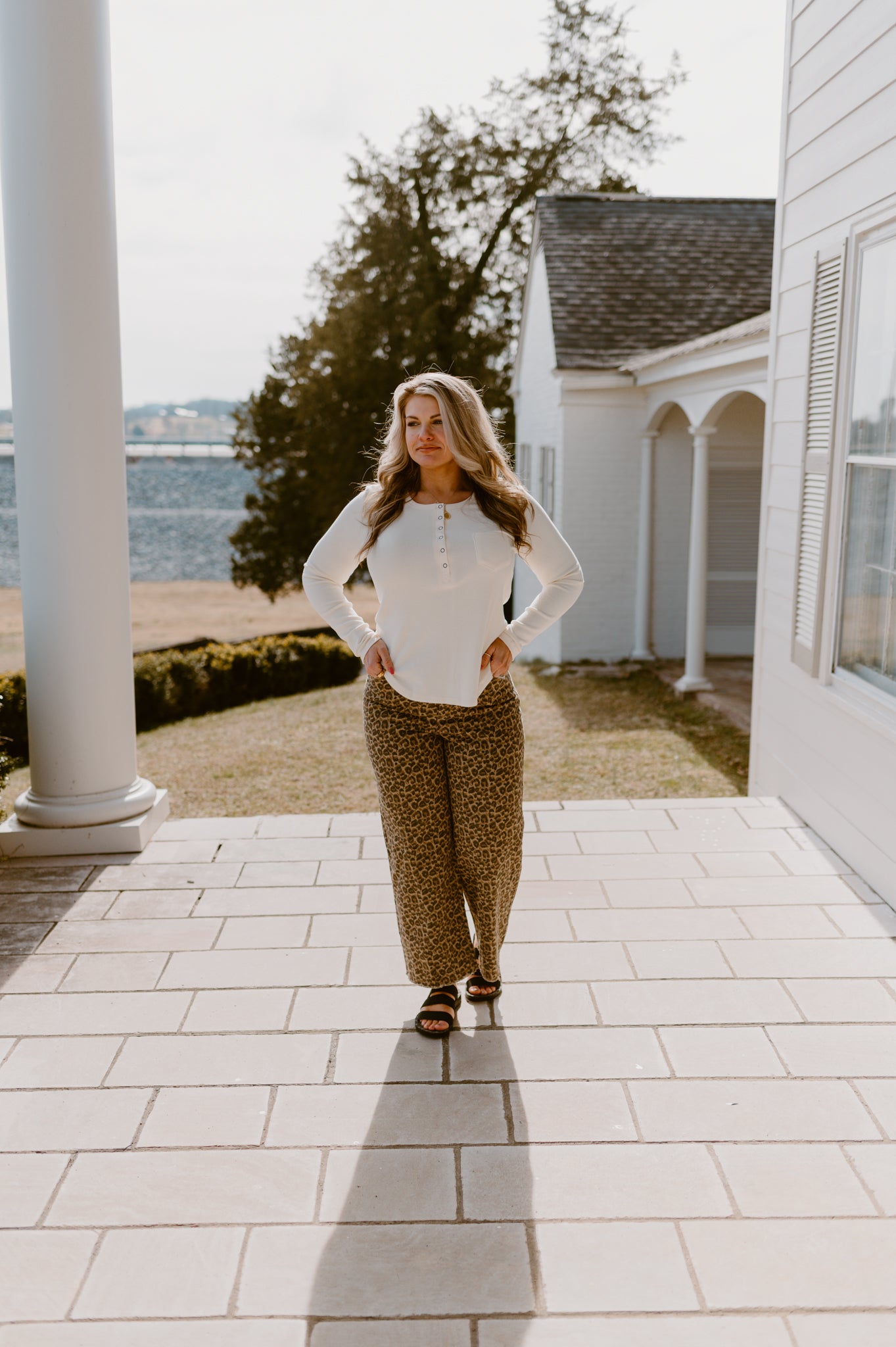 Leopard Printed Marine Straight Pants