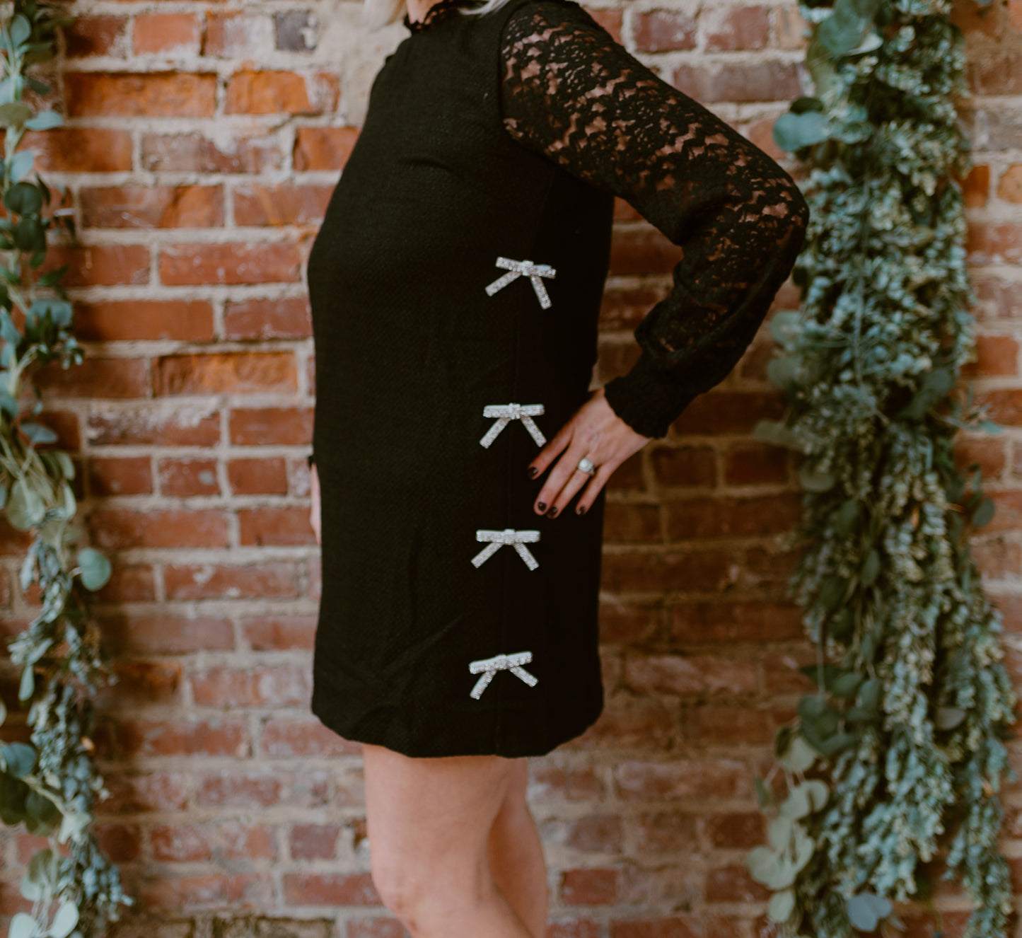 Truly Me Black Tweed Mini Shift Dress