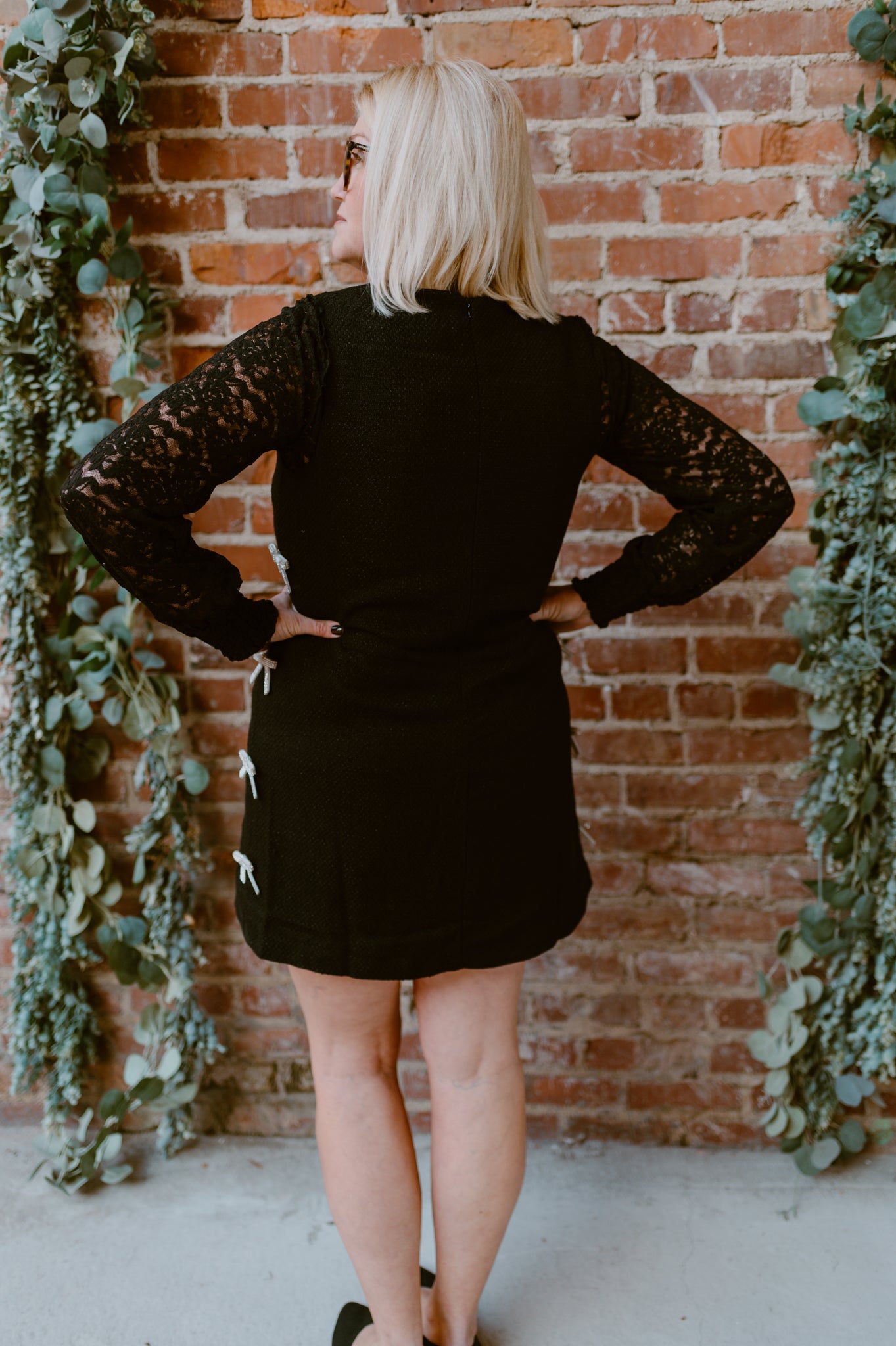 Truly Me Black Tweed Mini Shift Dress