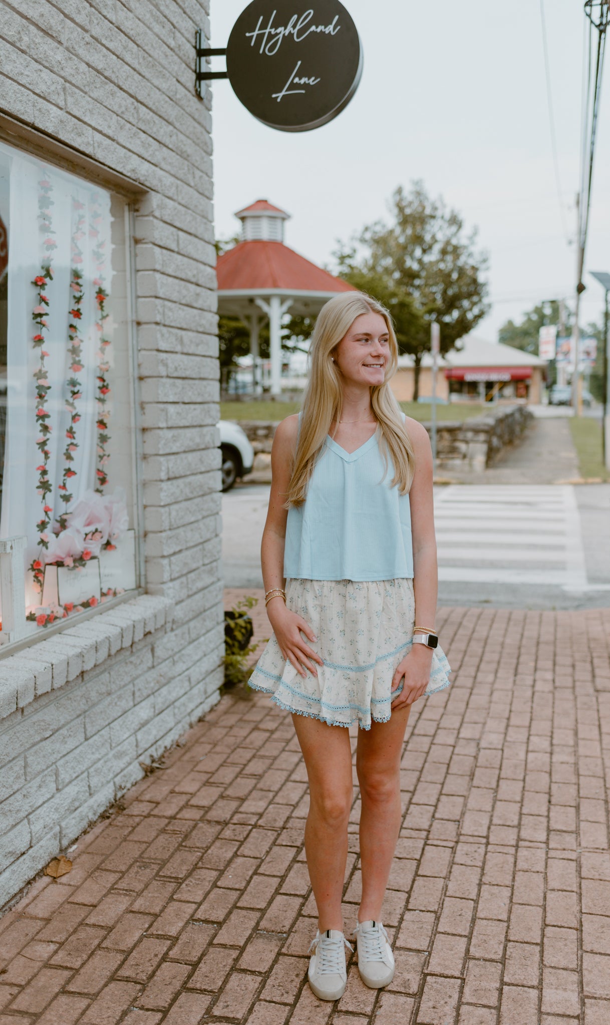 Skies & Bloom Mini Skort
