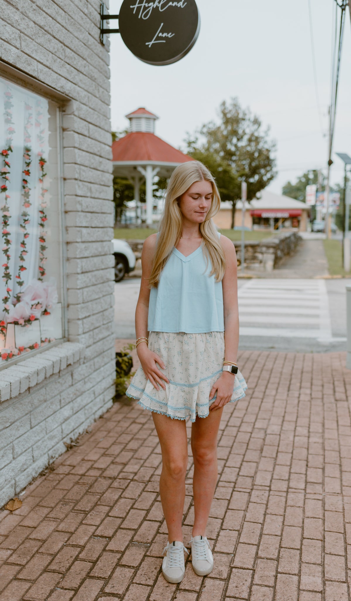 Skies & Bloom Mini Skort