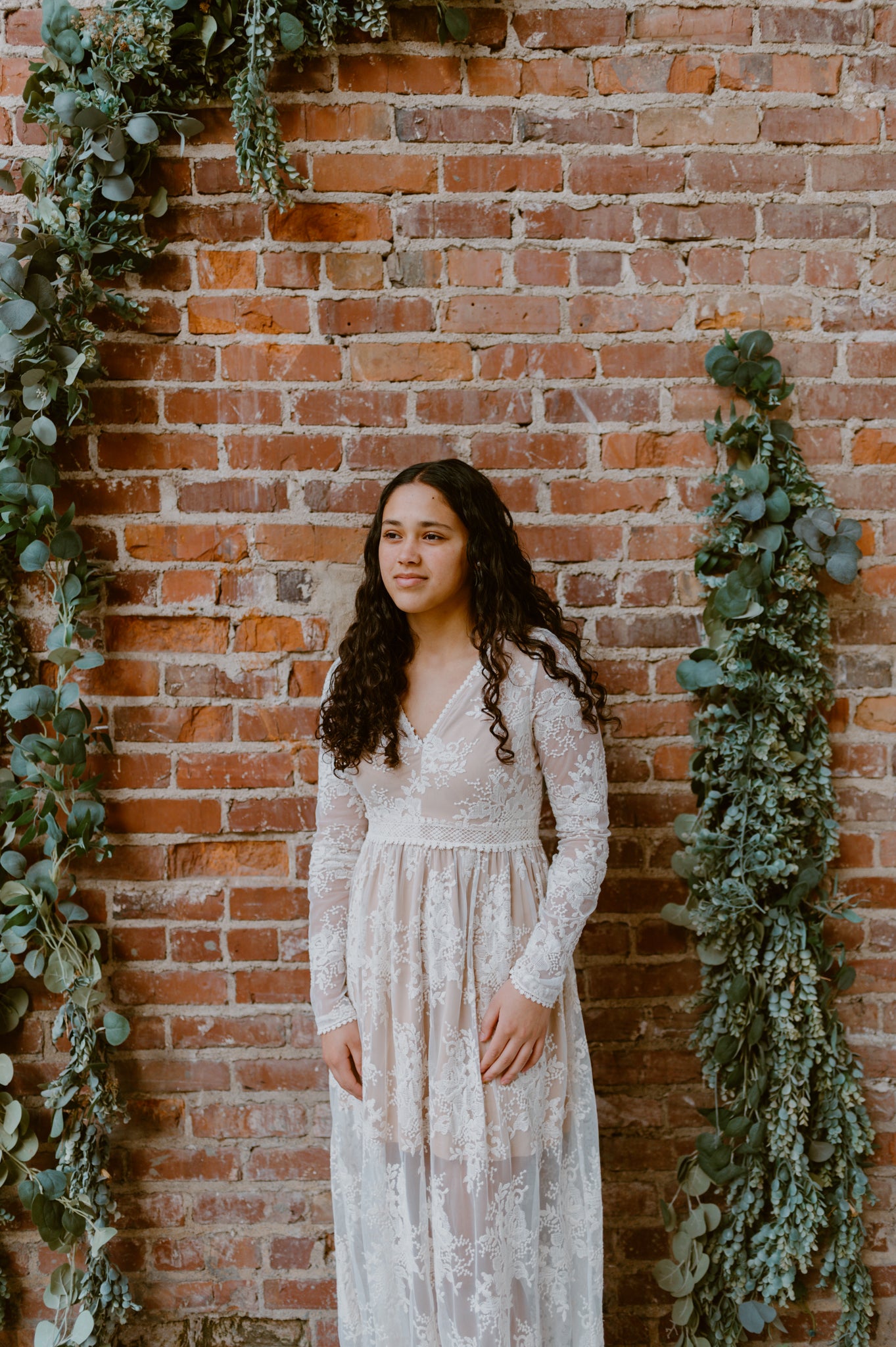 Boho Floral Lace V-Neck Maxi Dress | White